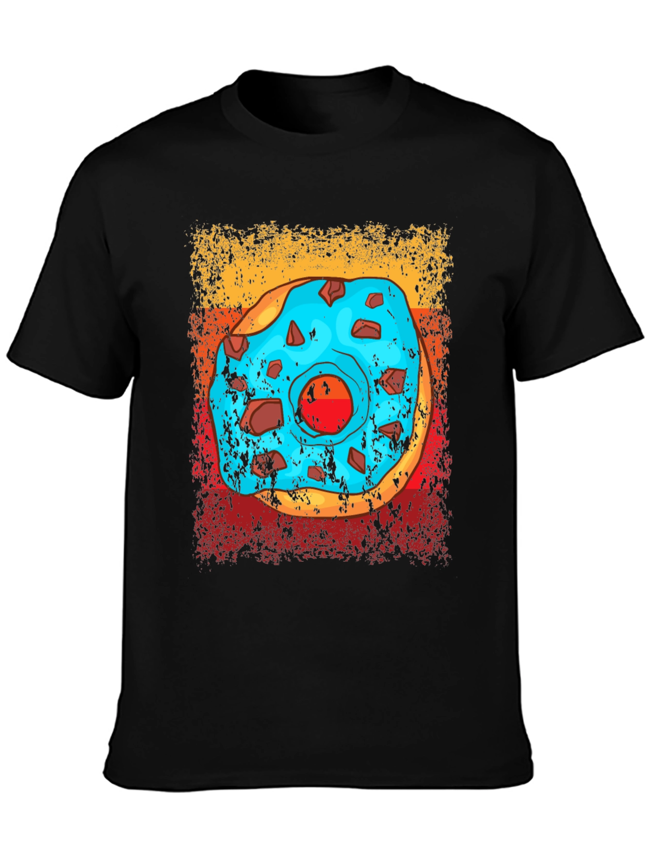 Black Donut Graphic T-Shirt - Novelty Food Tee view 3