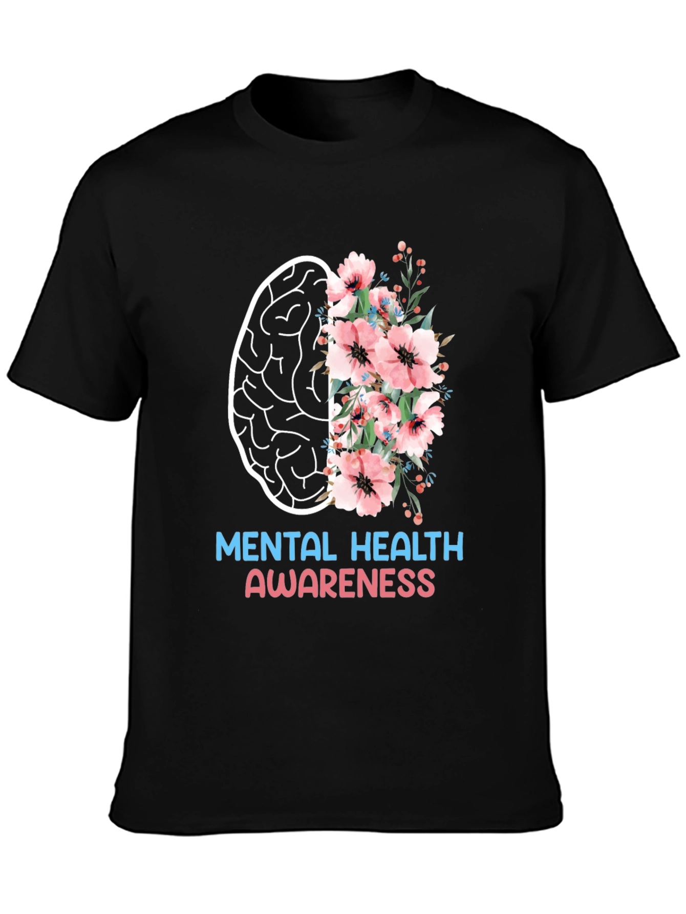 Black Mental Health Awareness Graphic T-Shirt view 3