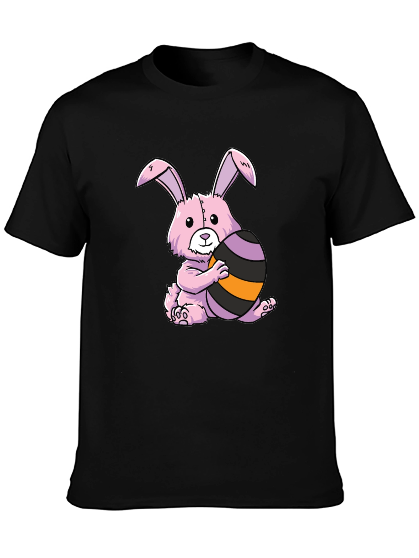 Easter Bunny T-Shirt: Pink Bunny with Easter Egg - 3