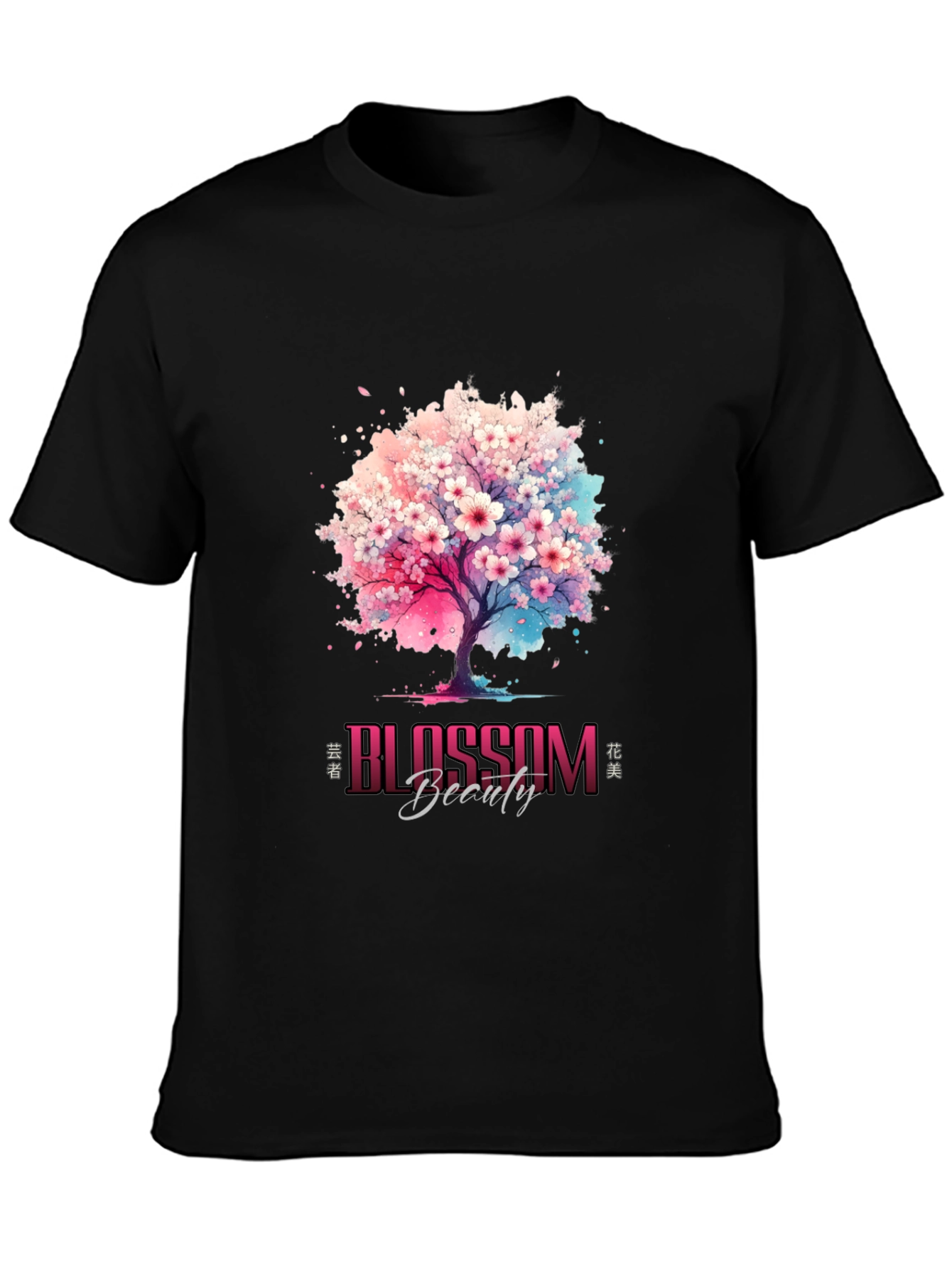 Black Blossom Beauty Graphic Tee - Artistic Design view 3