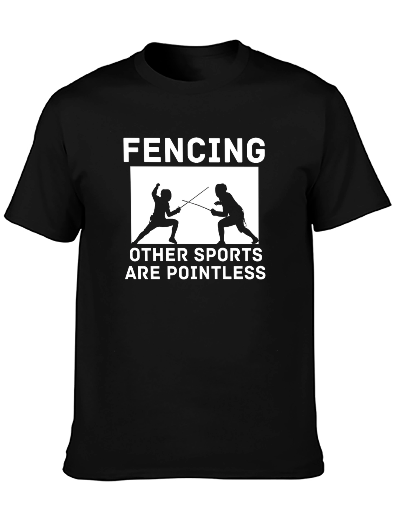 Black Fencing is Pointless T-Shirt view 3