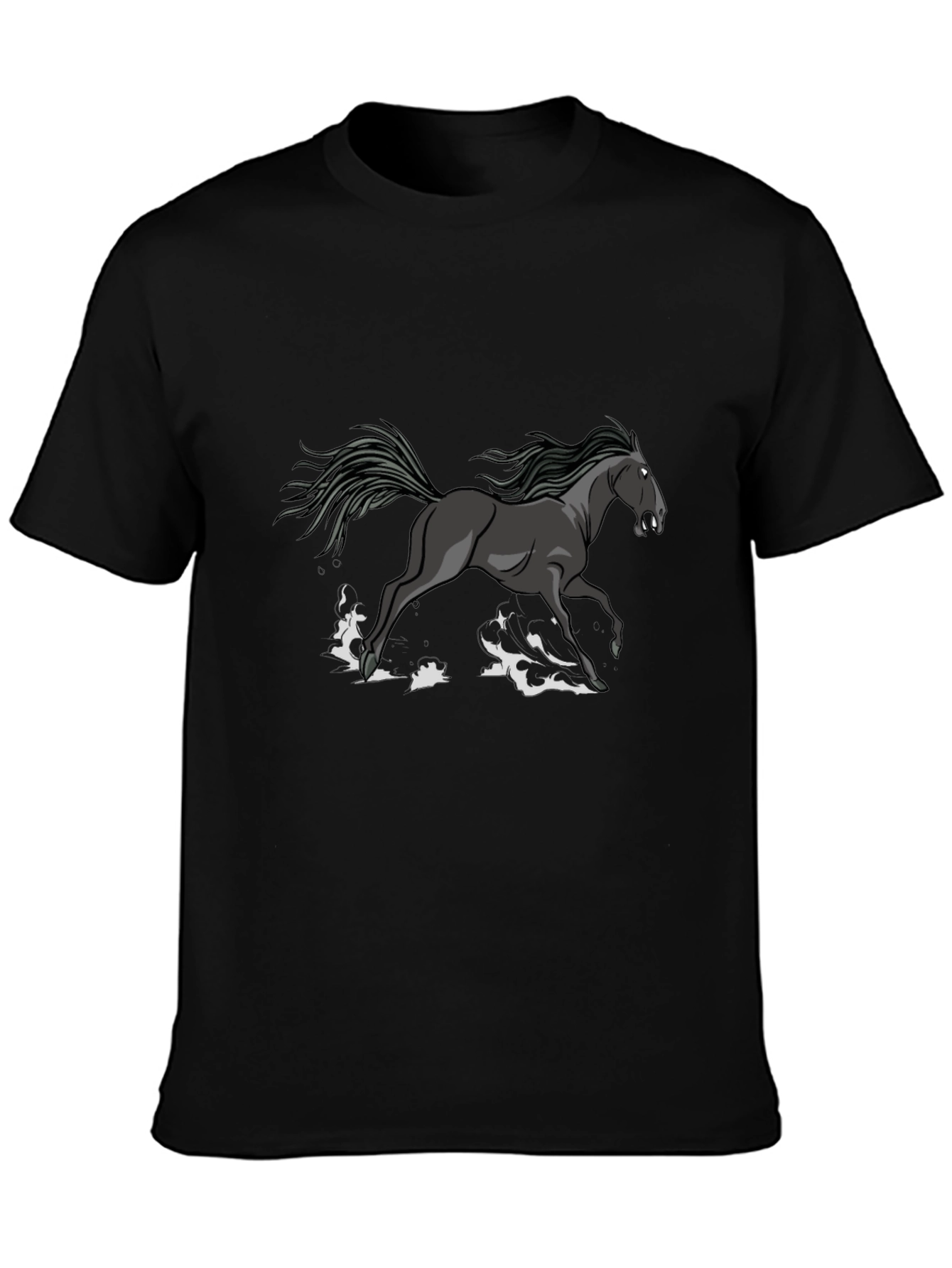 Black Black Horse Graphic Tee - Stylish Men's T-Shirt view 3