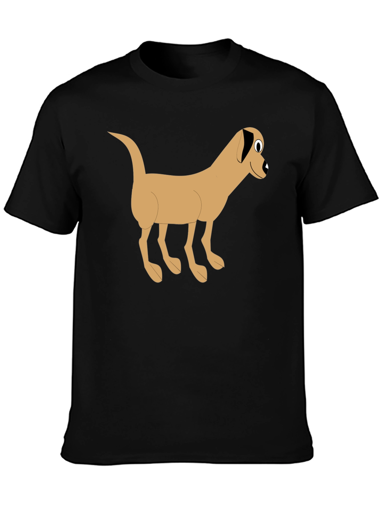 Black Cartoon Dog Graphic Black T-Shirt view 3