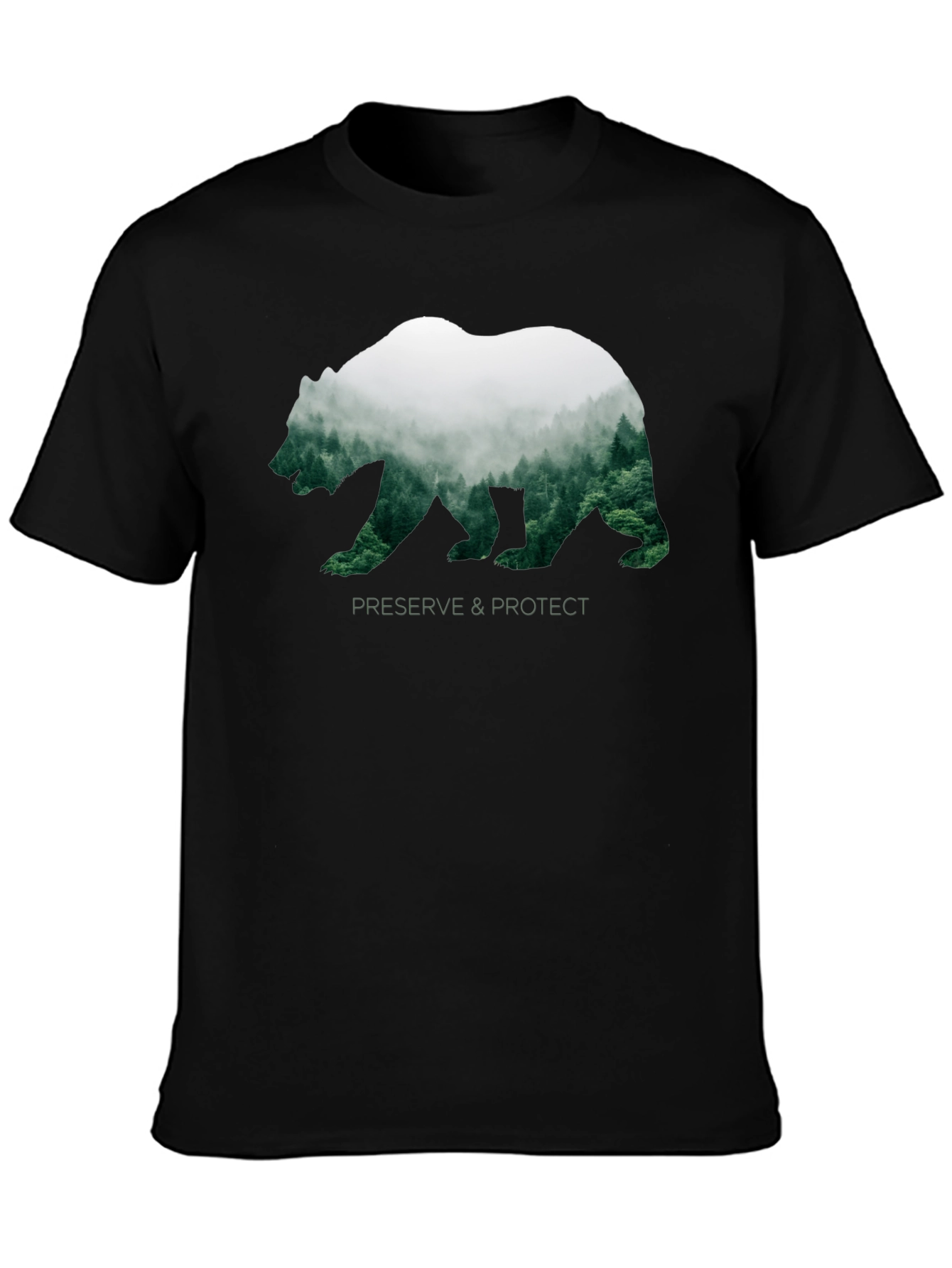 Black Preserve & Protect Bear Silhouette T-Shirt view 3
