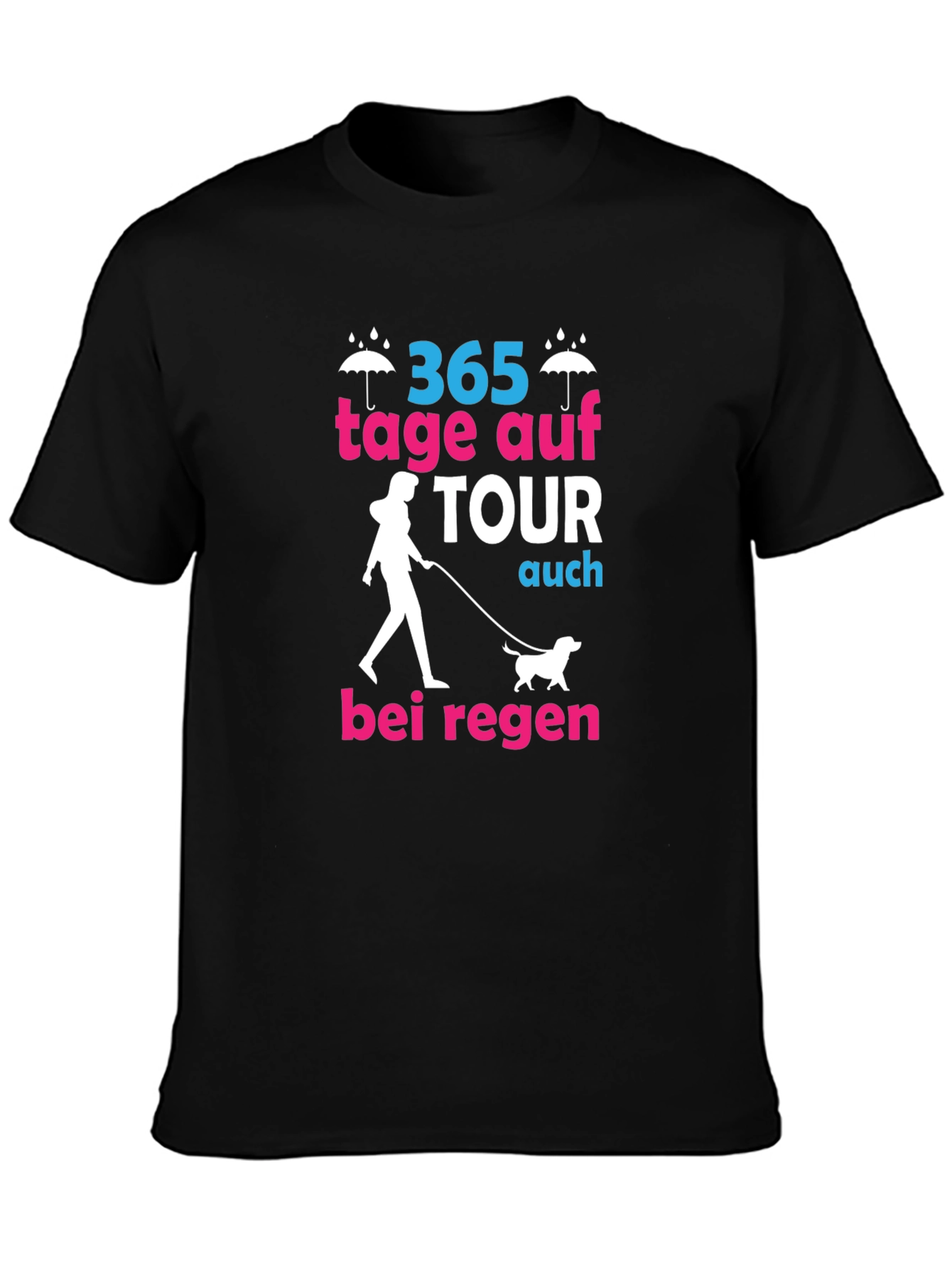 Black 365 Tage Auf Tour T-Shirt - Dog Walker Design view 3