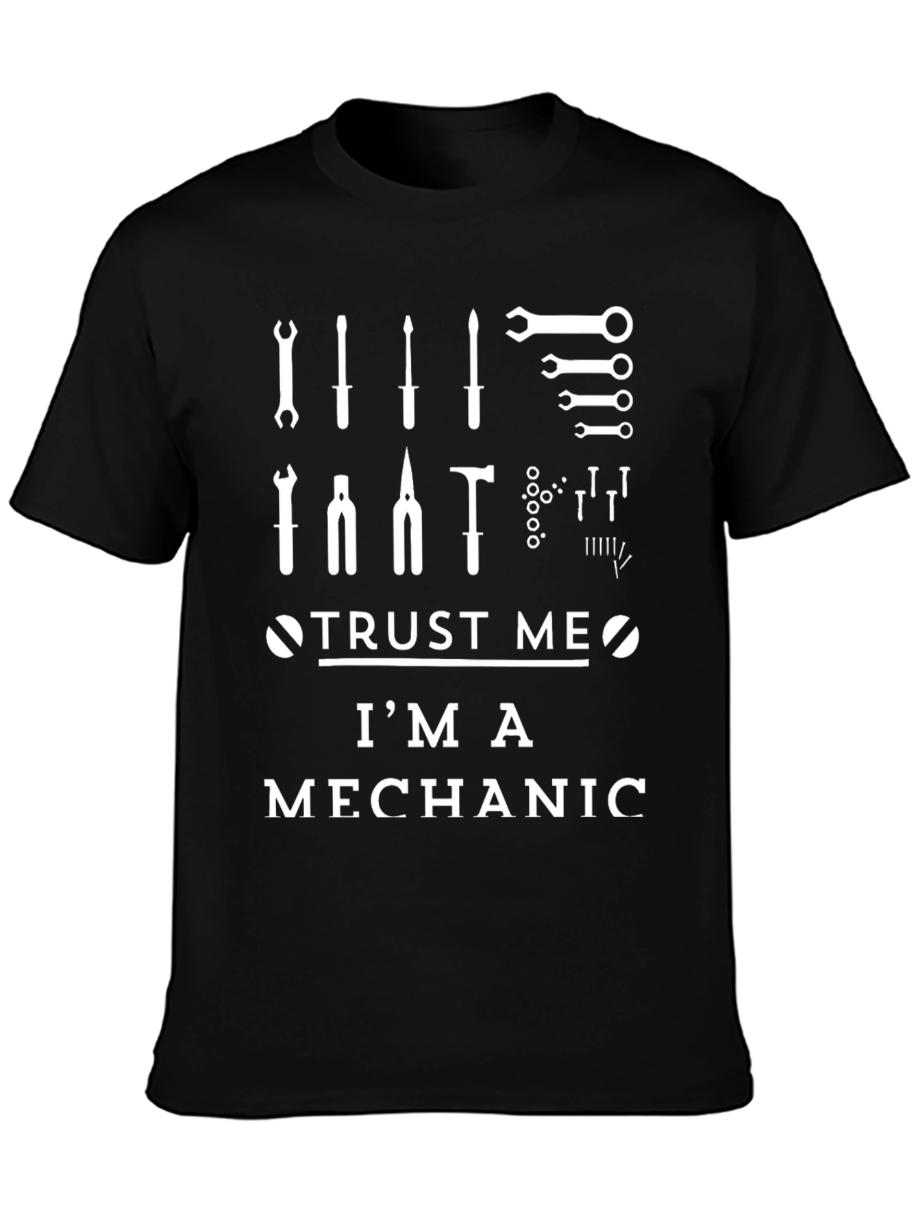 Black Trust Me I'm a Mechanic T-Shirt Funny Tool Tee view 3