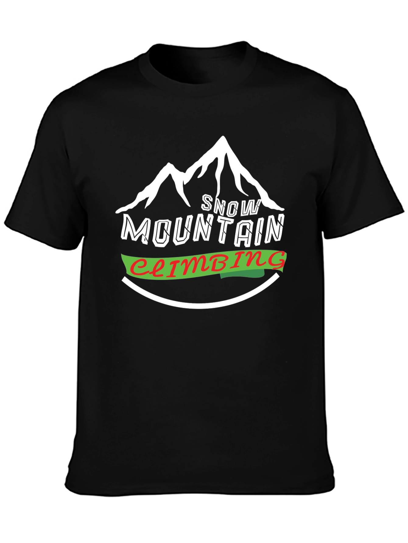 Black Snow Mountain Climbing Graphic Tee - Black view 3