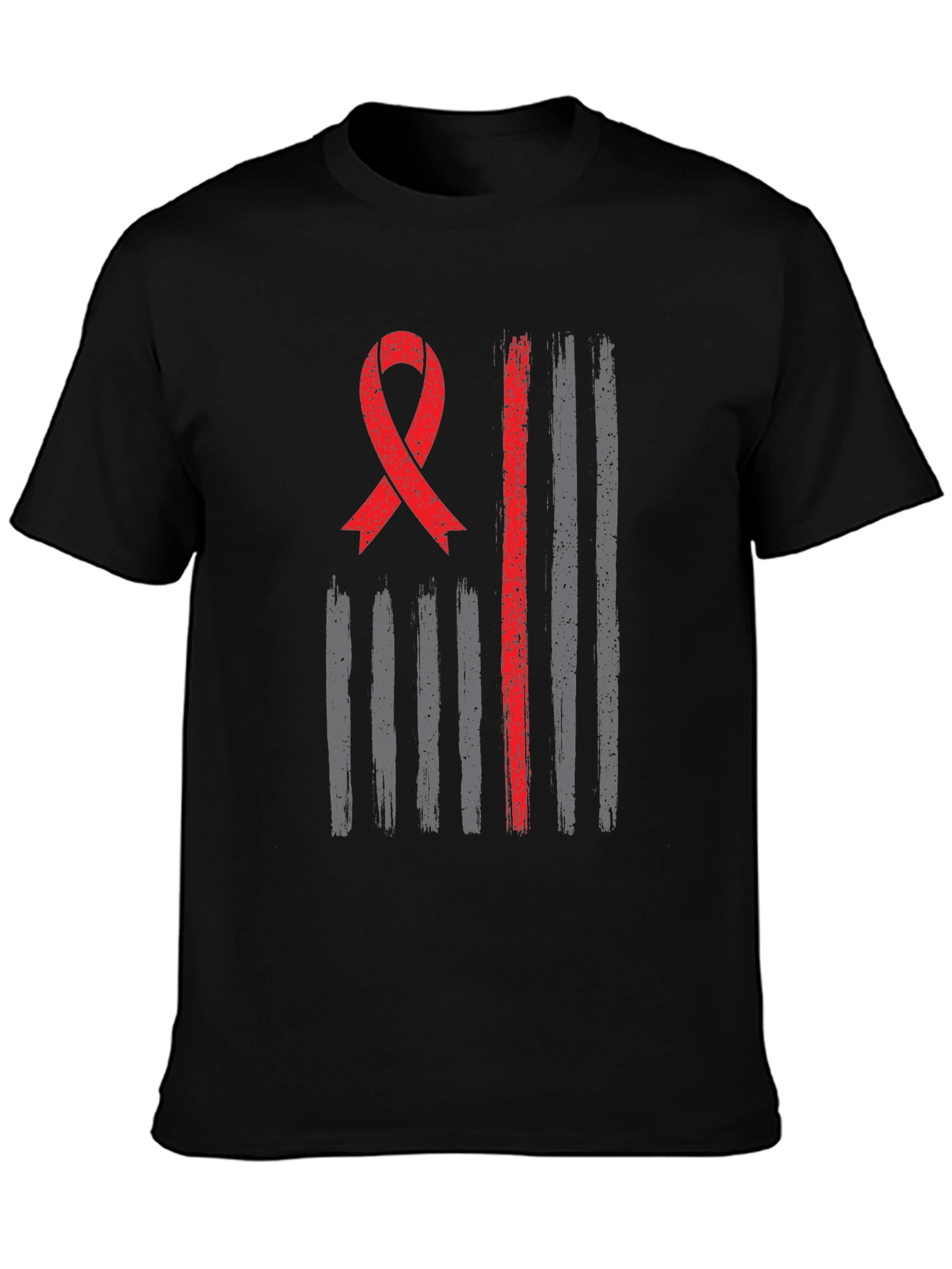 Patriotic Ribbon Graphic T-Shirt - Support Cause - 3