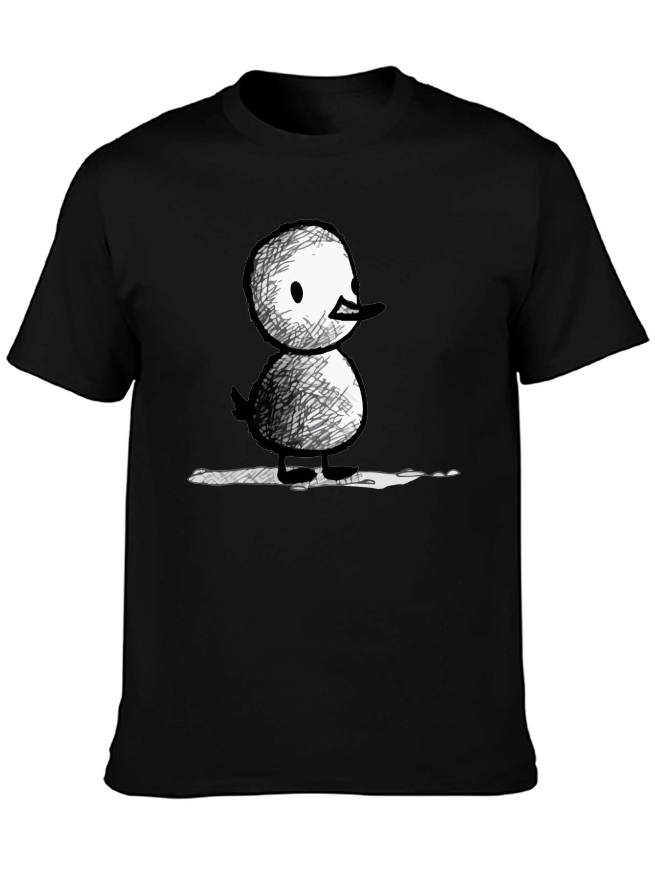 Black Quirky Duck Graphic Tee - Unisex Black T-Shirt view 3
