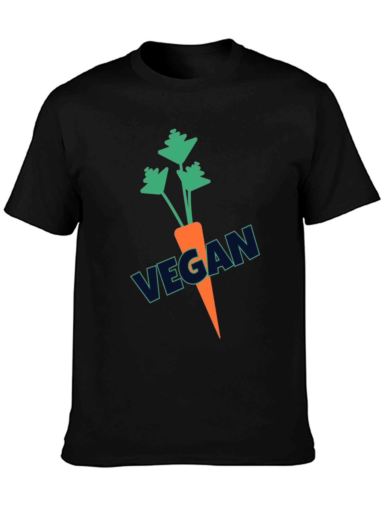 Black Vegan Carrot T-Shirt - Graphic Tee view 3