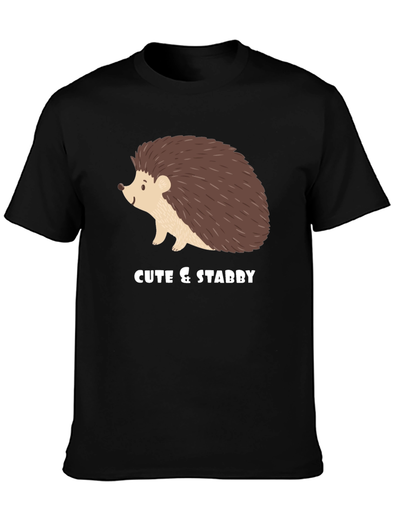 Black Cute & Stabby Hedgehog Graphic Tee view 3