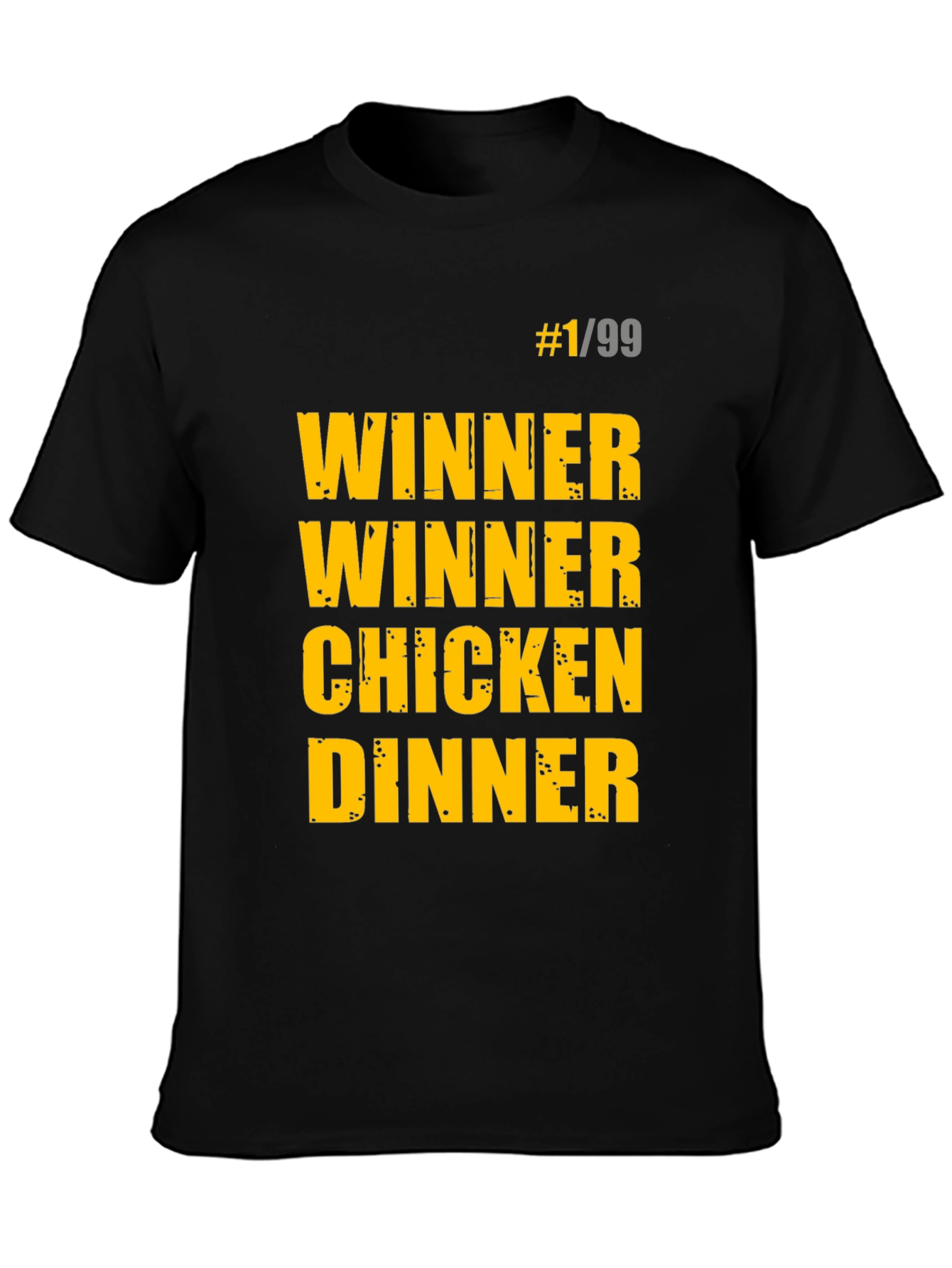 Black Winner Winner Chicken Dinner Black T-Shirt view 3
