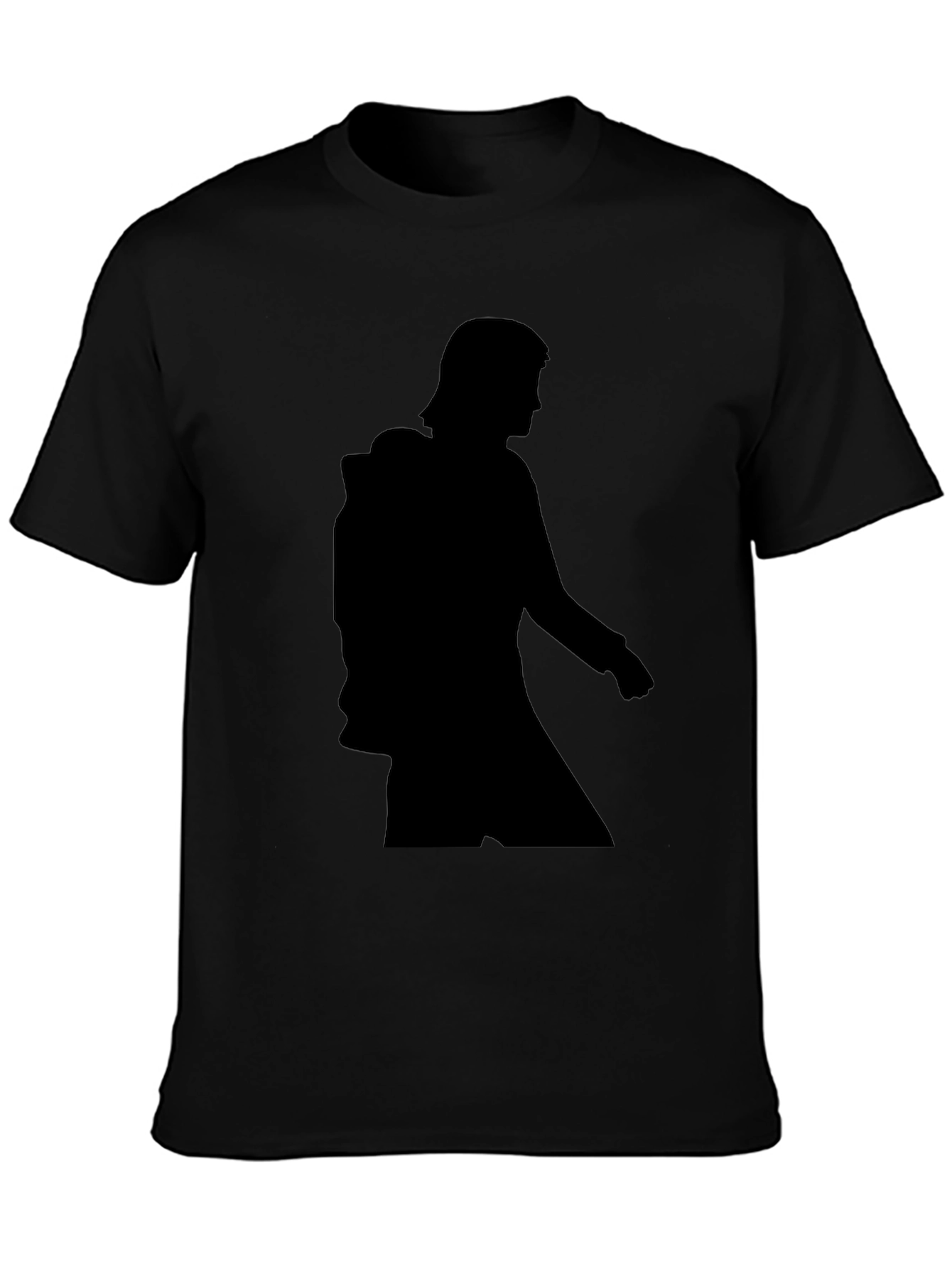 Black Silhouette Graphic Tee - Black Casual Comfort view 3