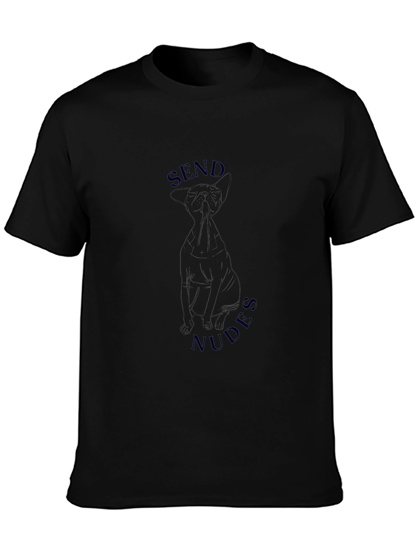 Black Send Nudes Cat Graphic Black T-Shirt view 3