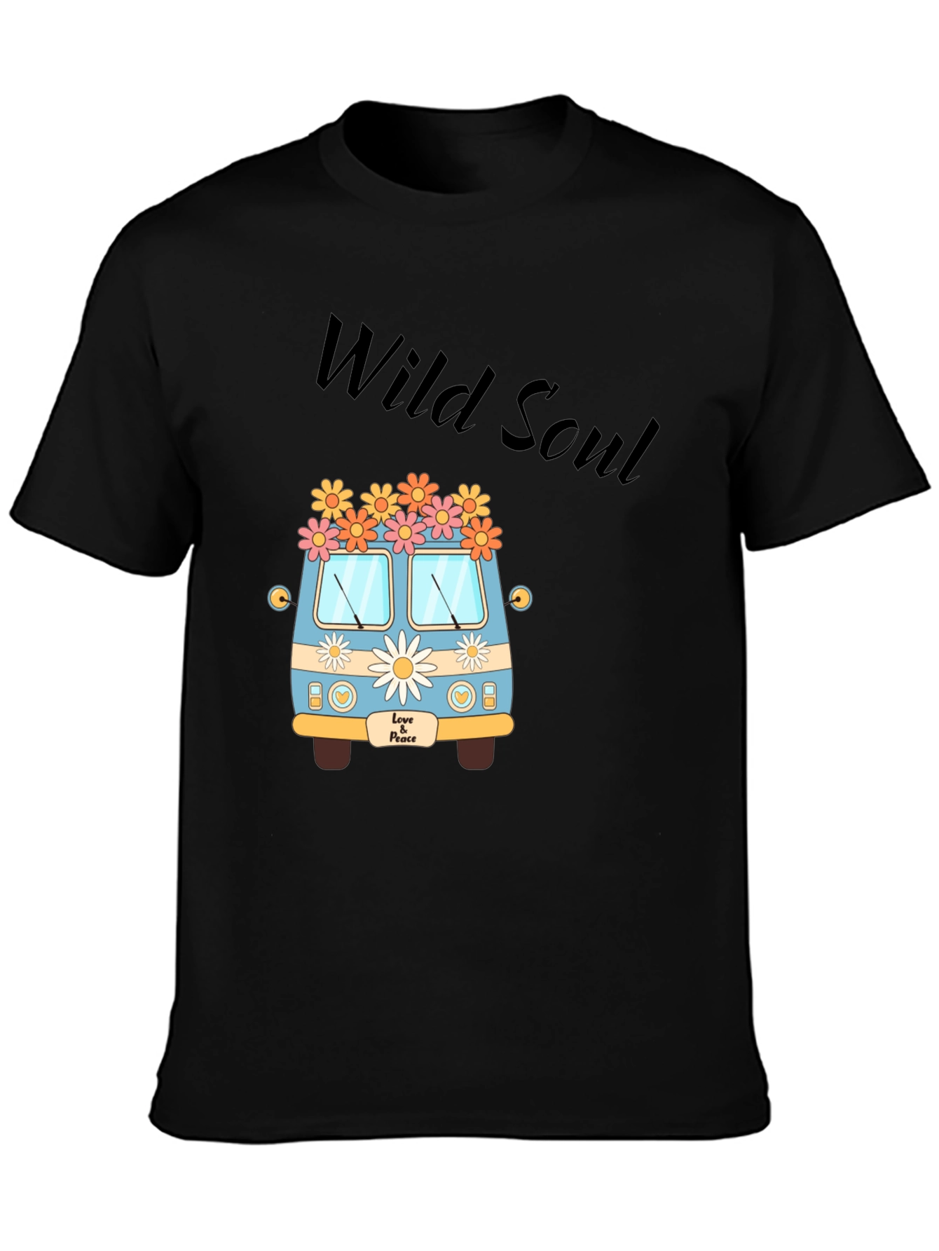 Black Wild Soul Hippie Van Graphic Tee view 3