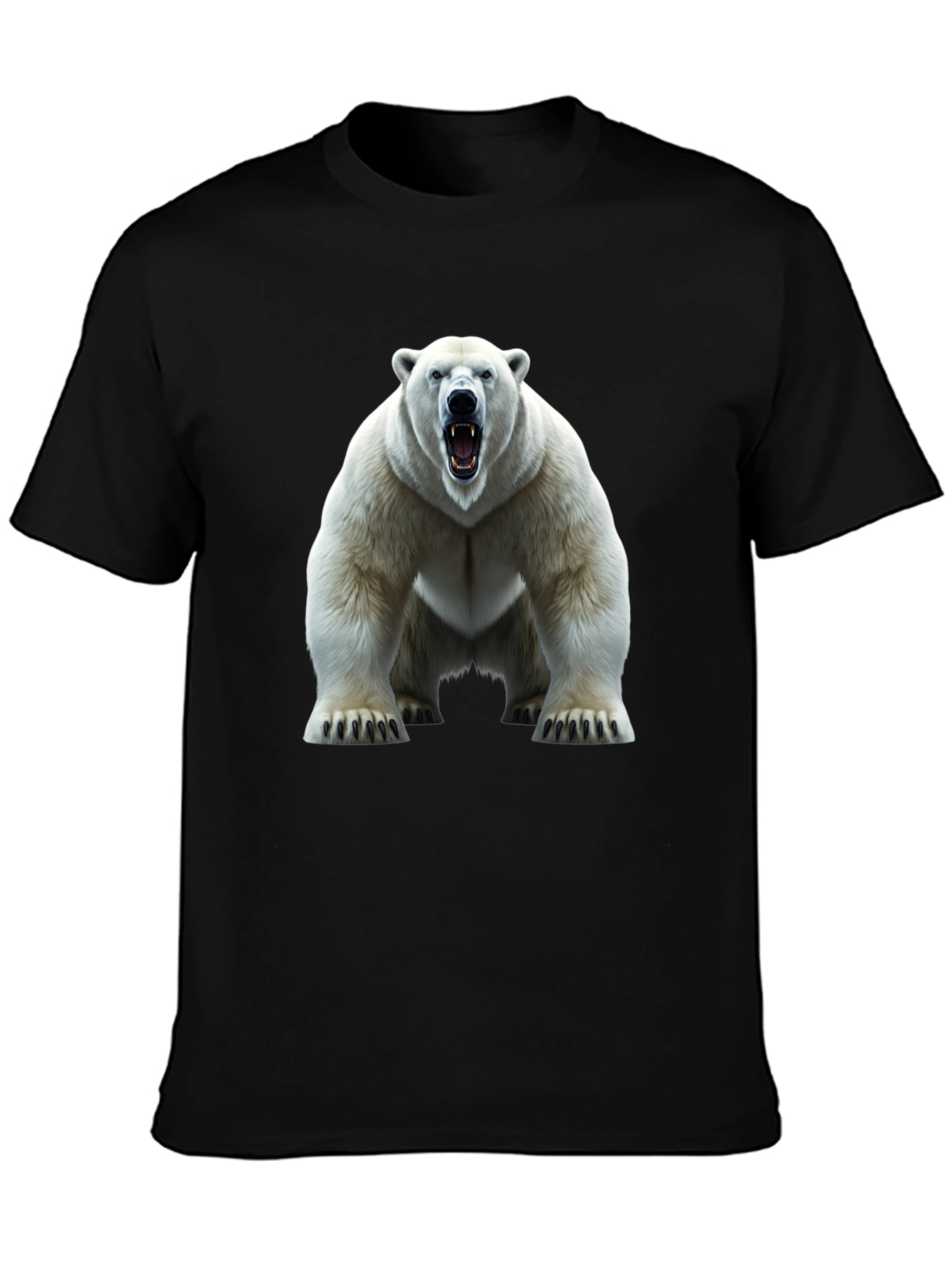 Black Polar Bear Graphic Tee - Fierce Animal Print view 3