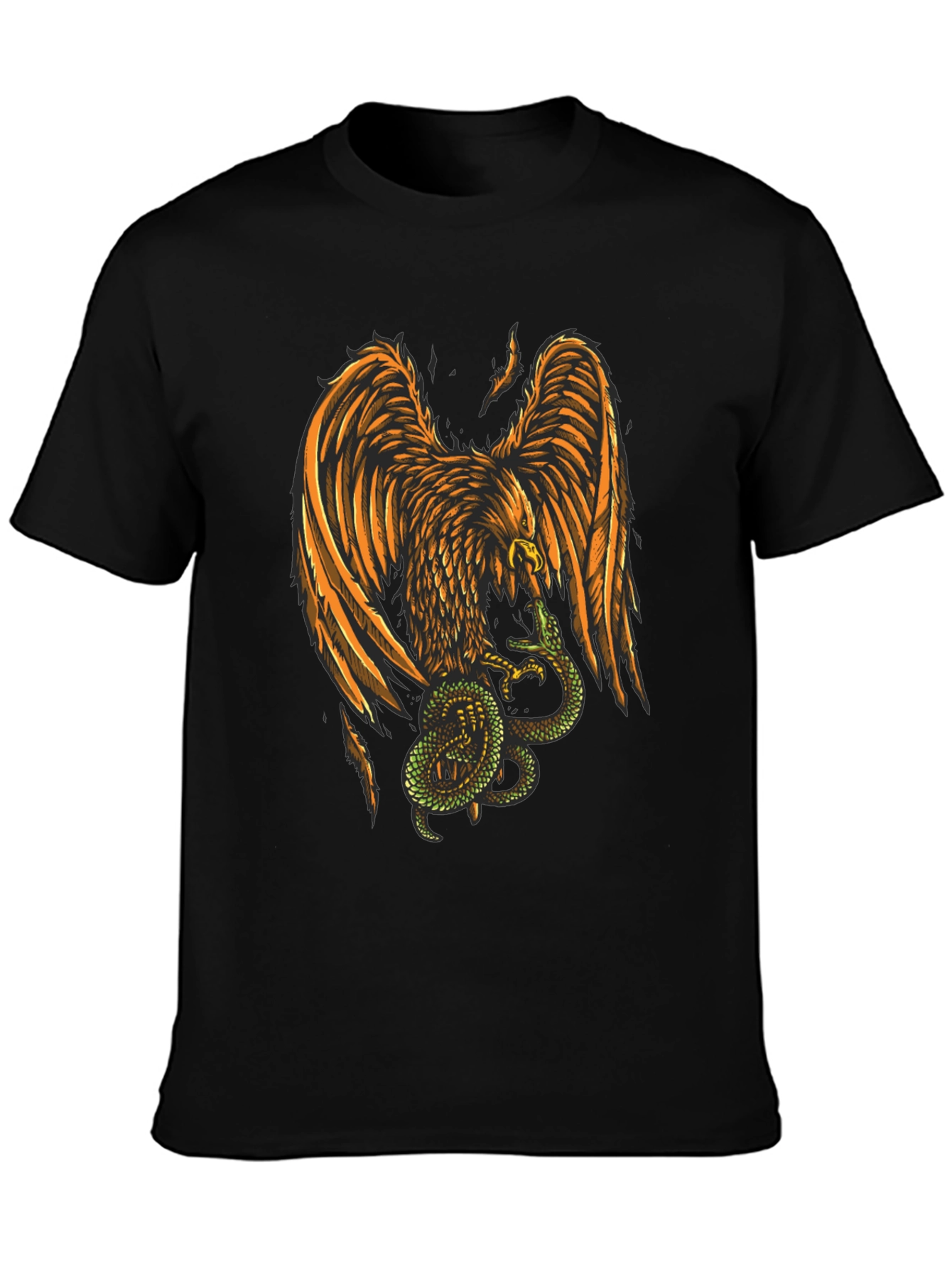 Black Eagle & Snake Graphic T-Shirt - Stylish Mens Tee view 3