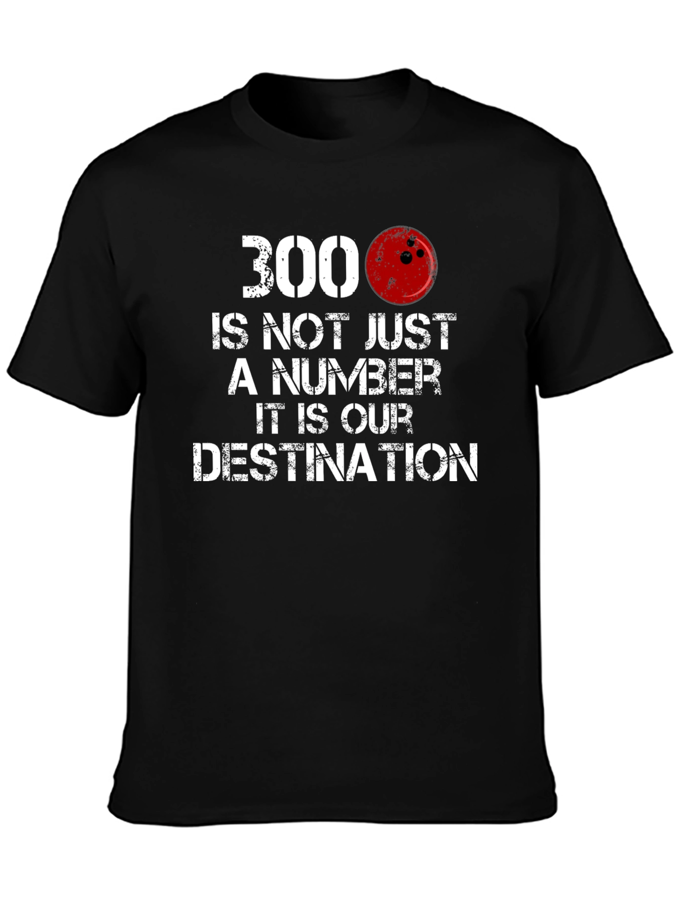 Black 300 Bowling Score T-Shirt - Bowler's Destination Tee view 3