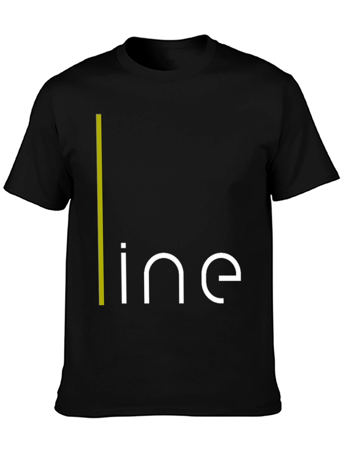 Black Modern Minimalist Line Graphic T-Shirt view 3