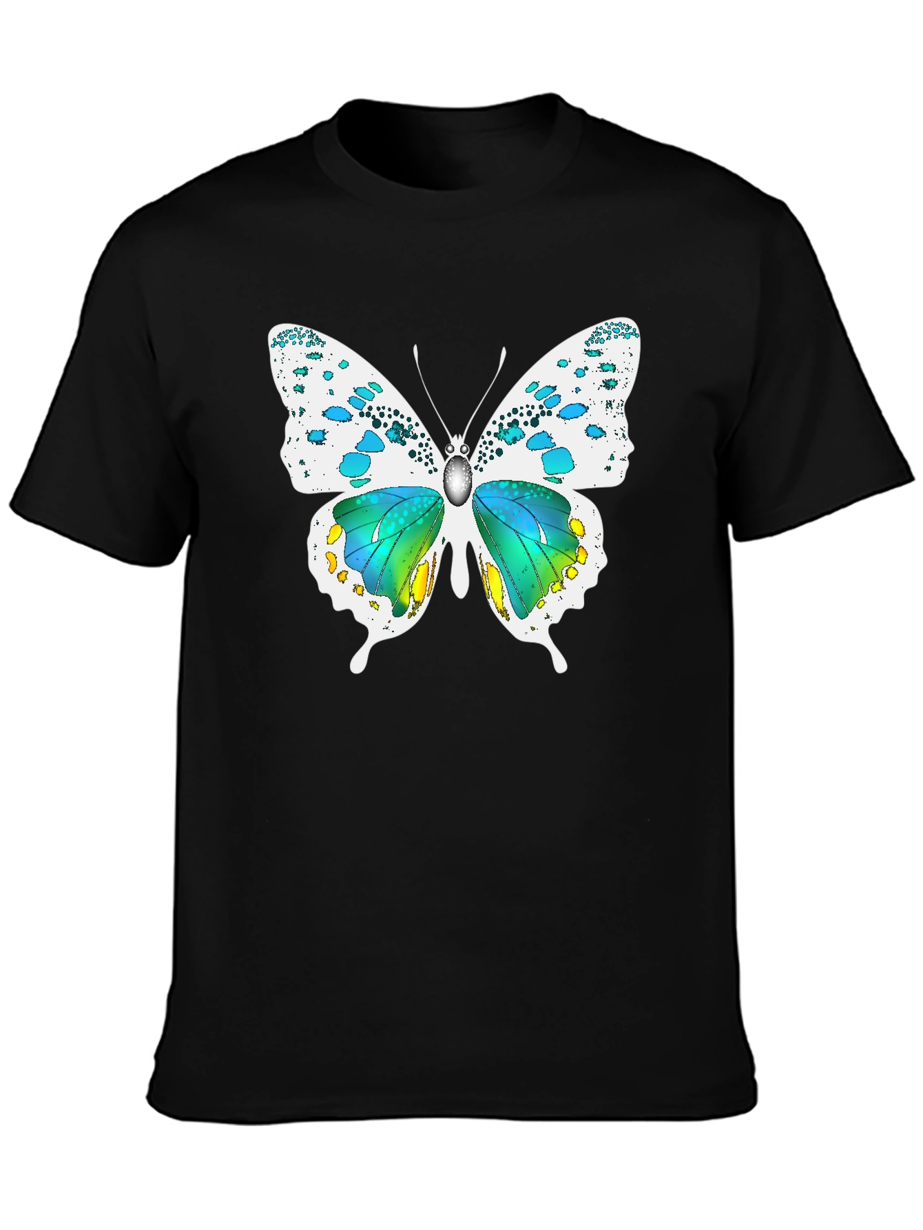 Black Butterfly Graphic Black T-Shirt view 3