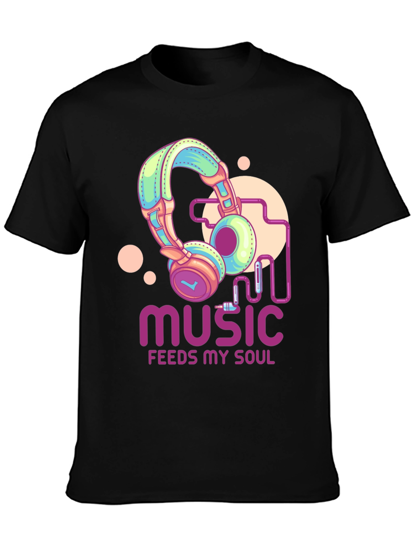 Black Music Feeds My Soul Graphic T-Shirt view 3