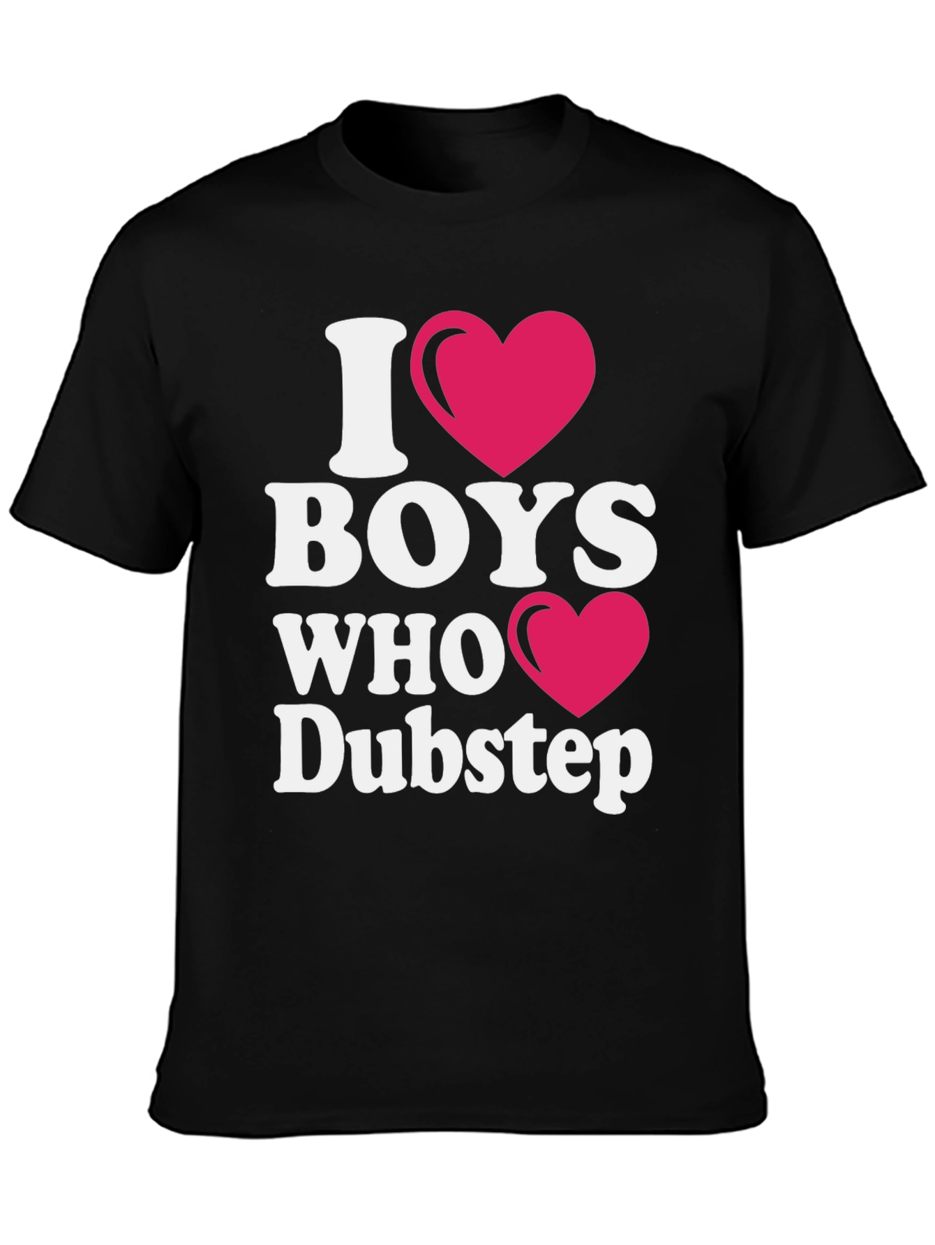 Black I Heart Boys Who Dubstep T-Shirt view 3