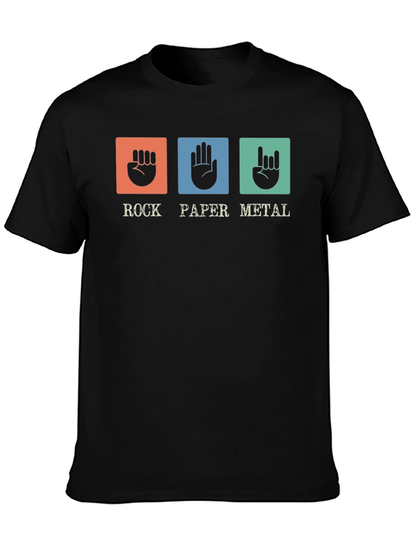 Black Rock Paper Metal T-Shirt - Funny Musician Tee view 3