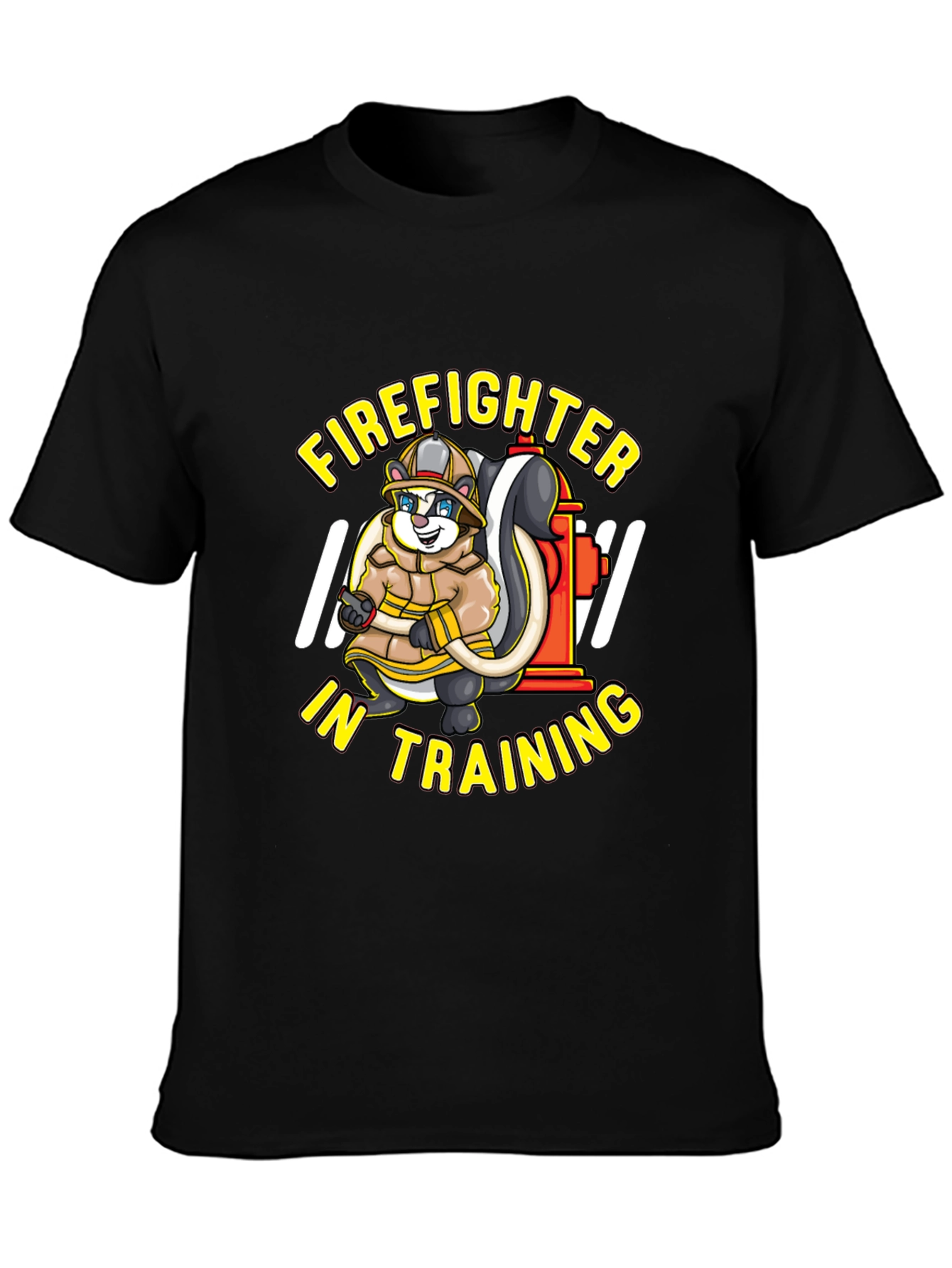 Black Firefighter In Training Skunk T-Shirt view 3
