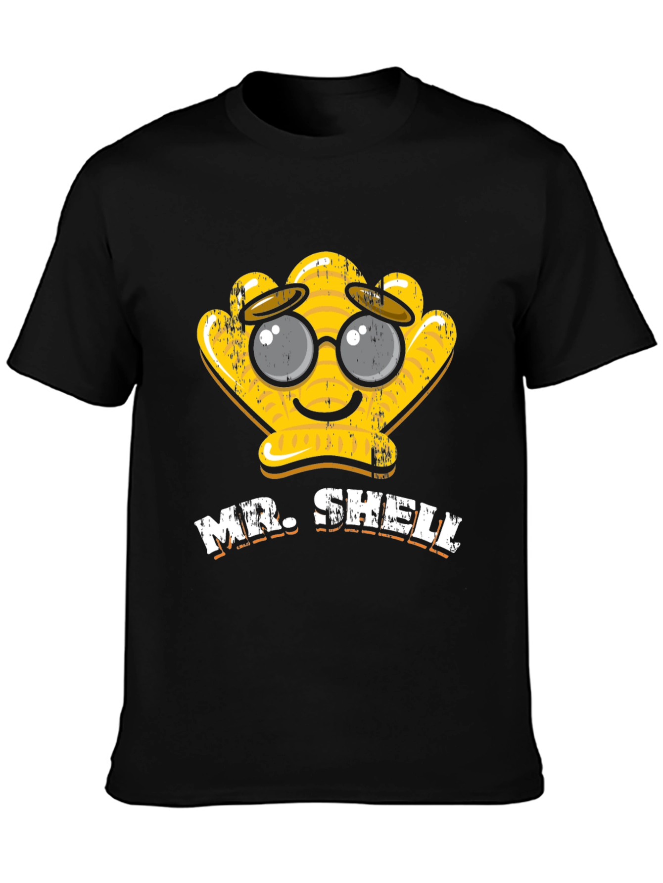 Black Mr. Shelly Graphic T-Shirt - Cute Cartoon Shell Tee view 3