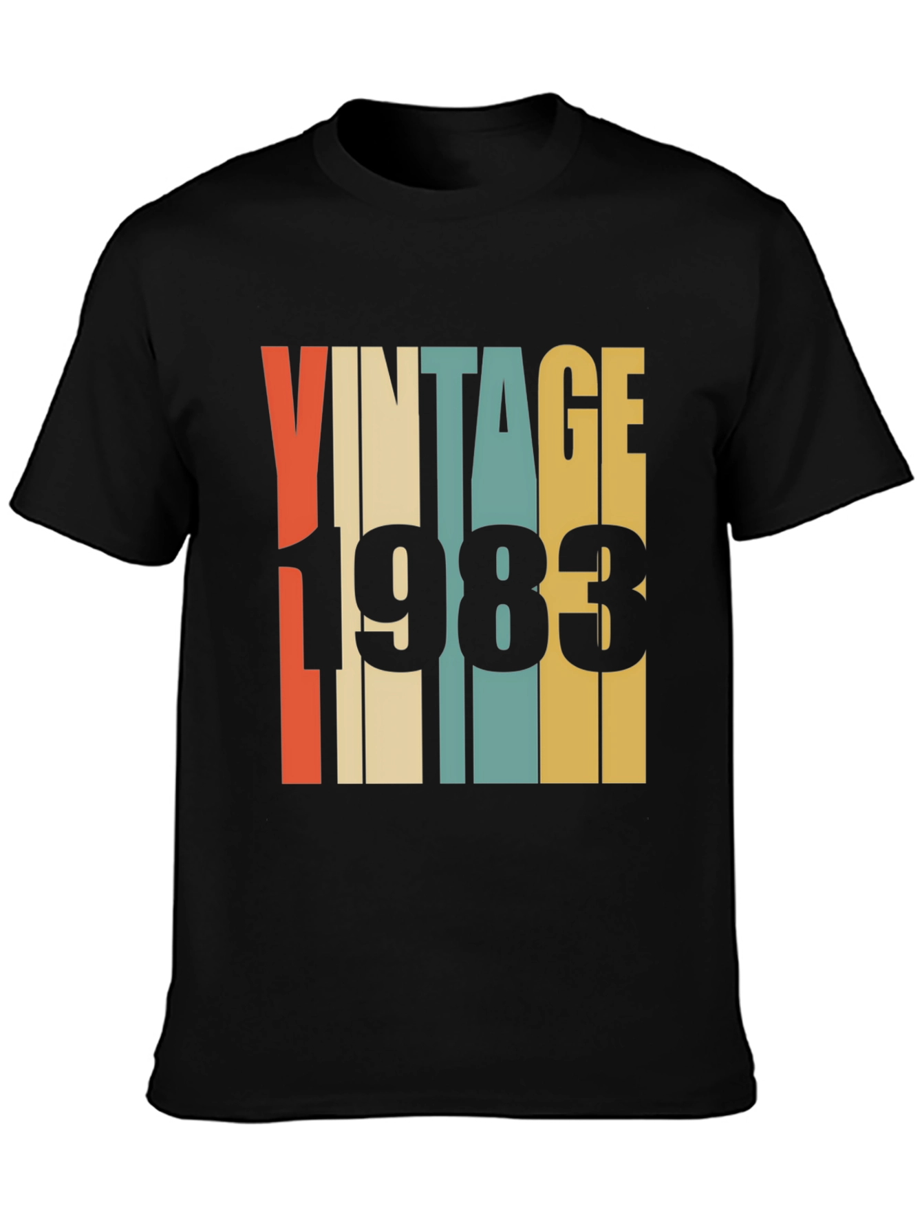 Black Vintage 1983 Retro T-Shirt view 3