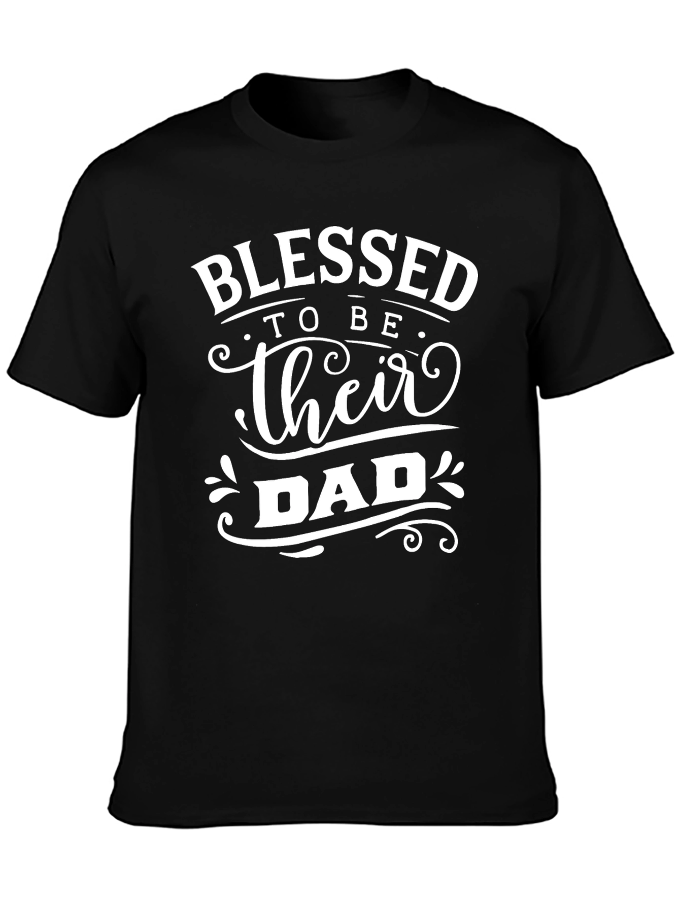 Black Blessed to be Their Dad T-Shirt view 3