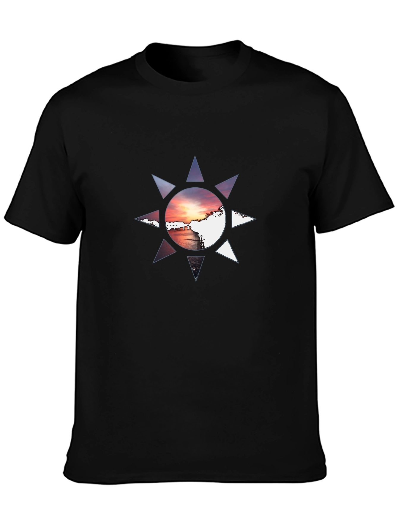 Black Sunset Graphic Tee - Black Cotton Blend view 3