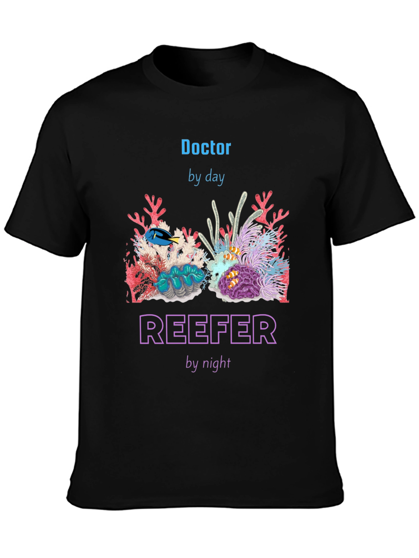 Black Doctor by Day, Reefer by Night T-Shirt view 3