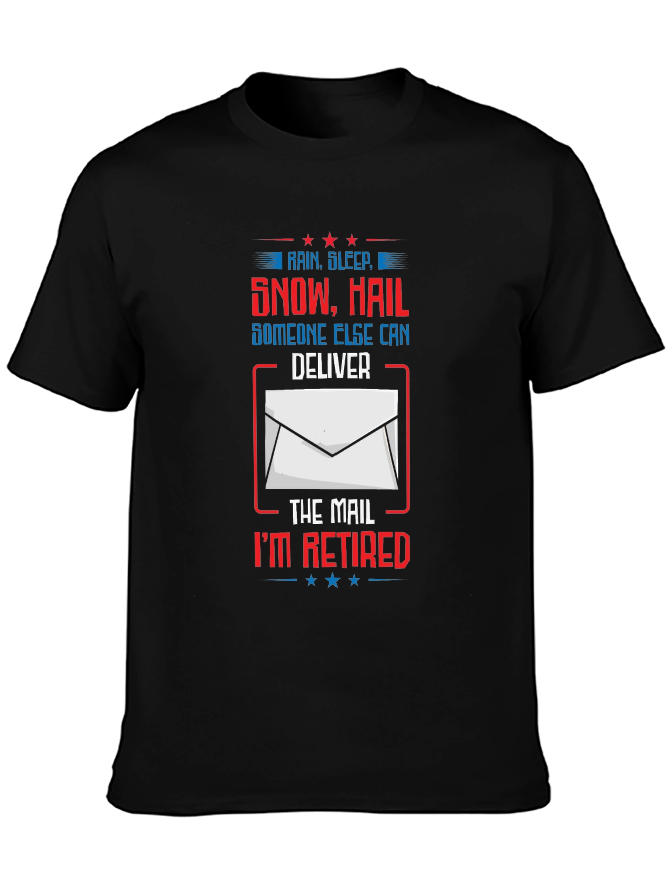 Black Retired Mail Carrier T-Shirt Funny Postal Worker Tee view 3