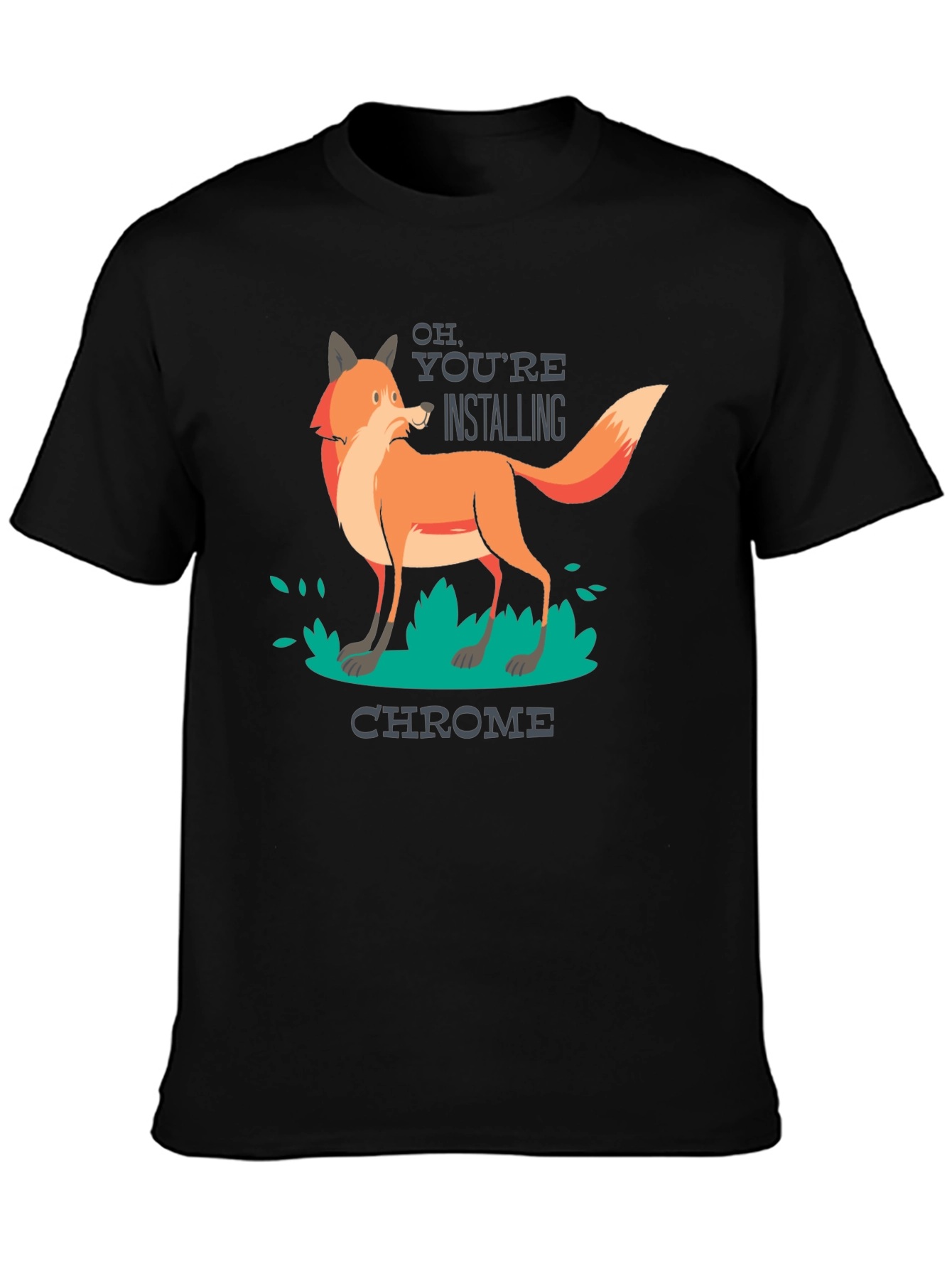 Black Firefox vs Chrome T-Shirt - Funny Geek Tee view 3