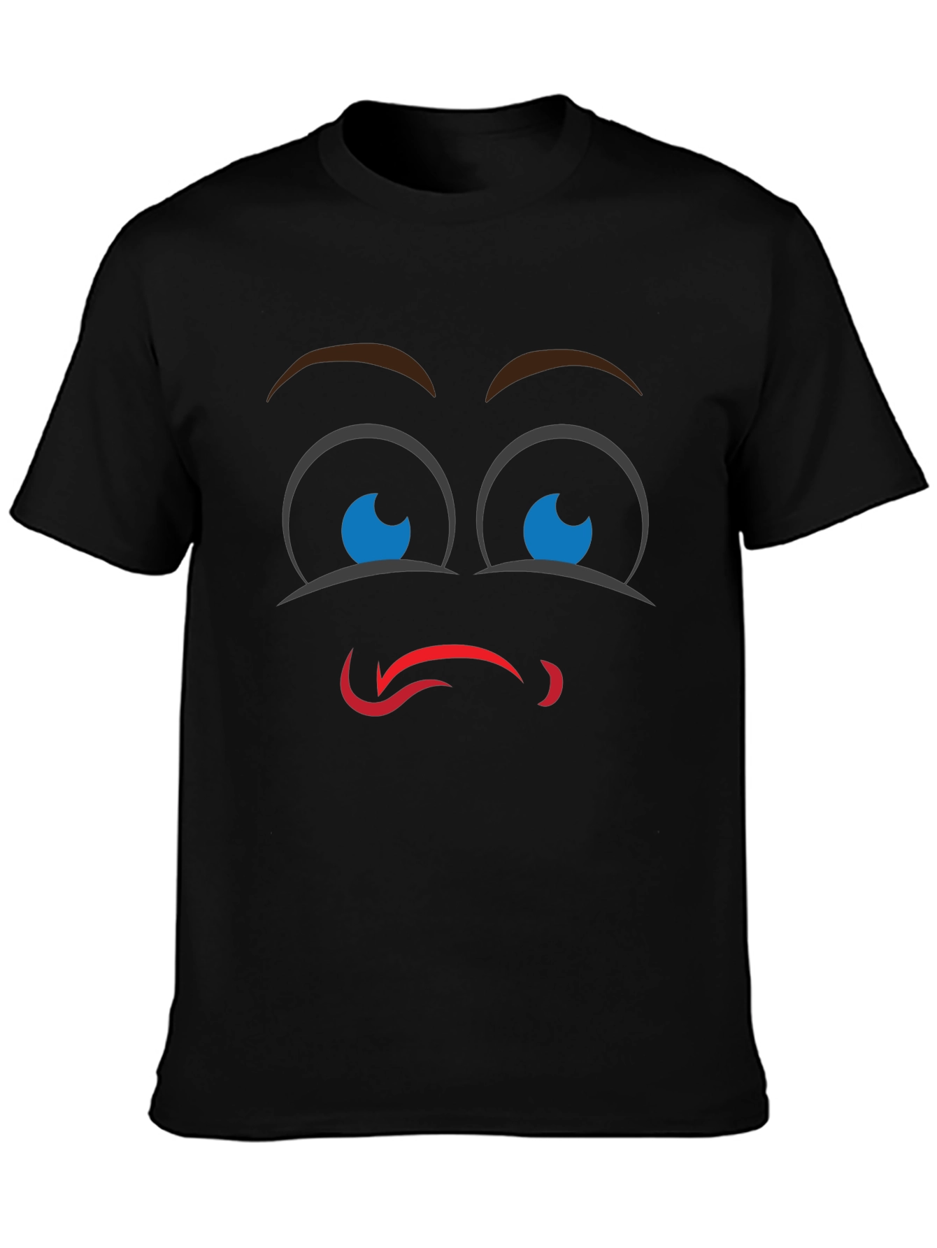 Black Funny Face Graphic Black T-Shirt view 3