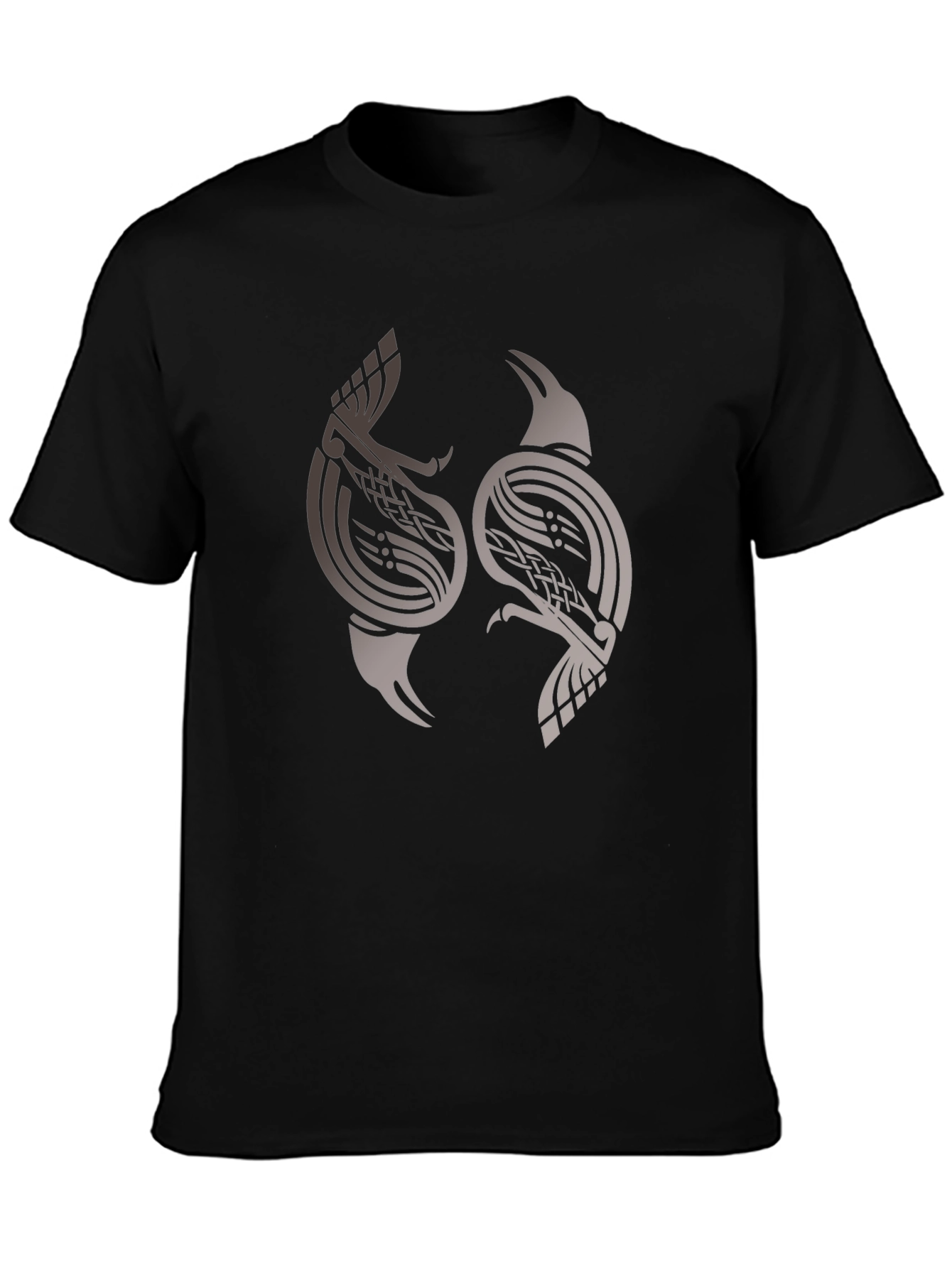 Black Raven Graphic Tee - Black Viking Style Shirt view 3