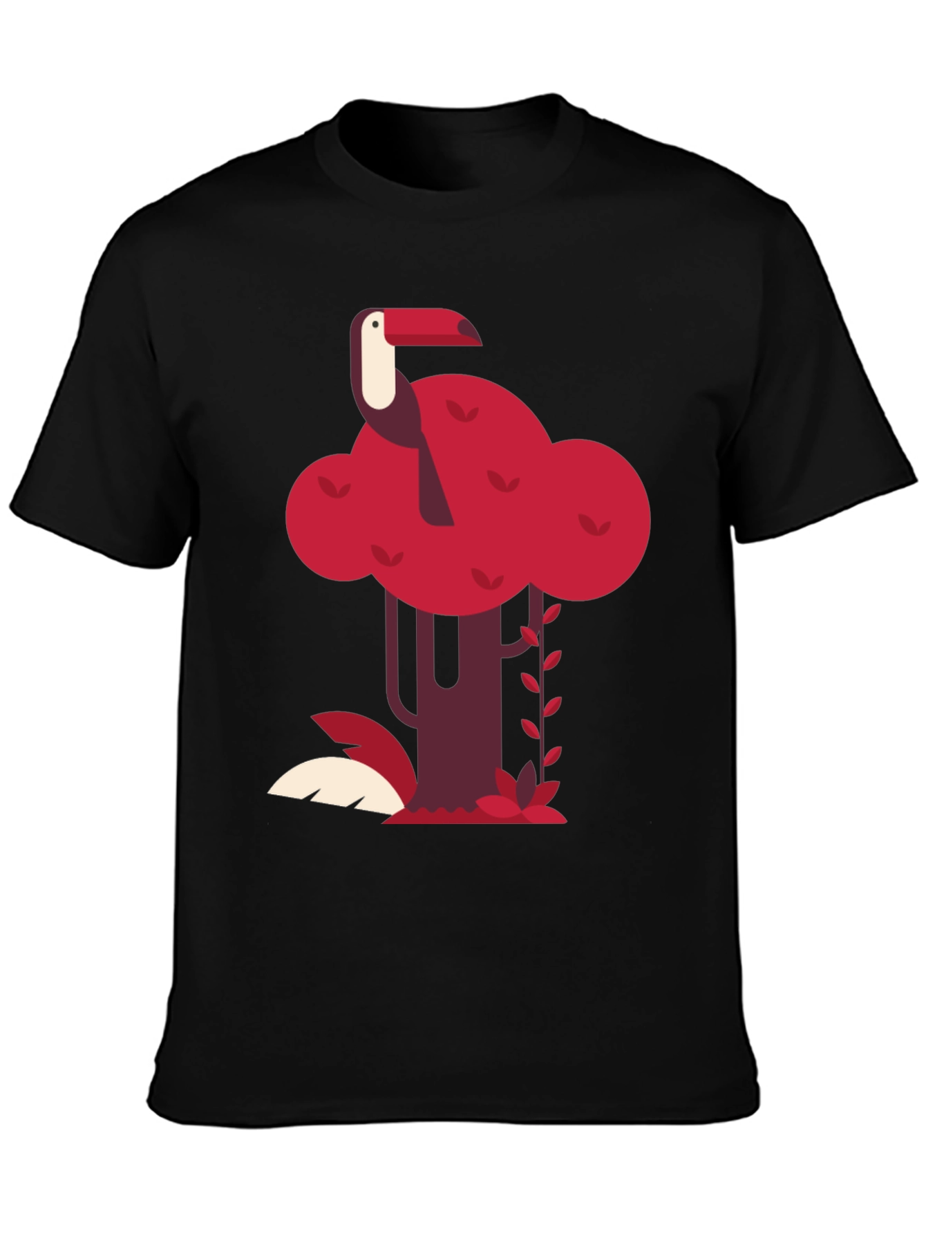 Black Tropical Toucan Graphic Tee - Black view 3