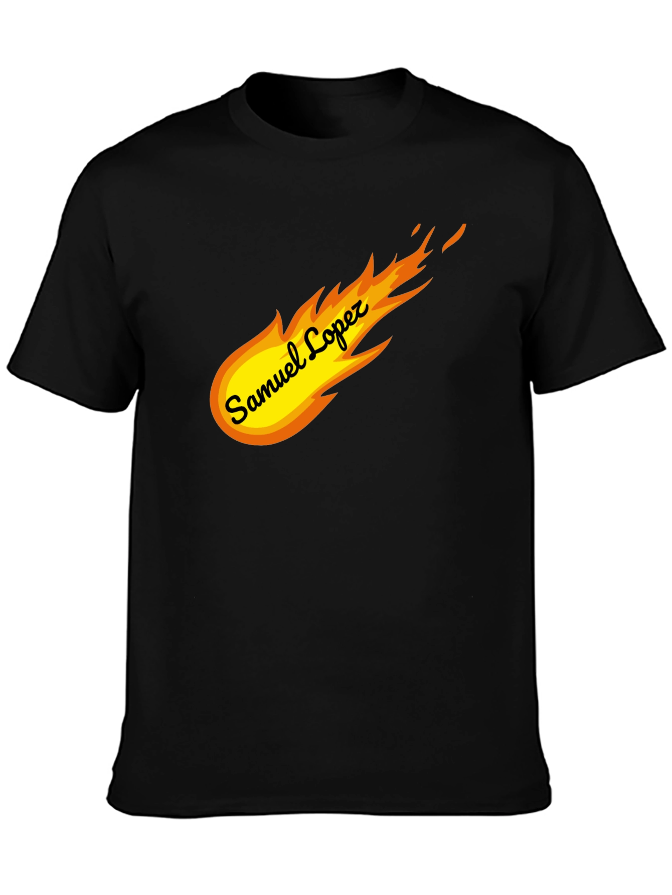 Black Samuel Lopez Comet T-Shirt - Stylish Graphic Tee view 3