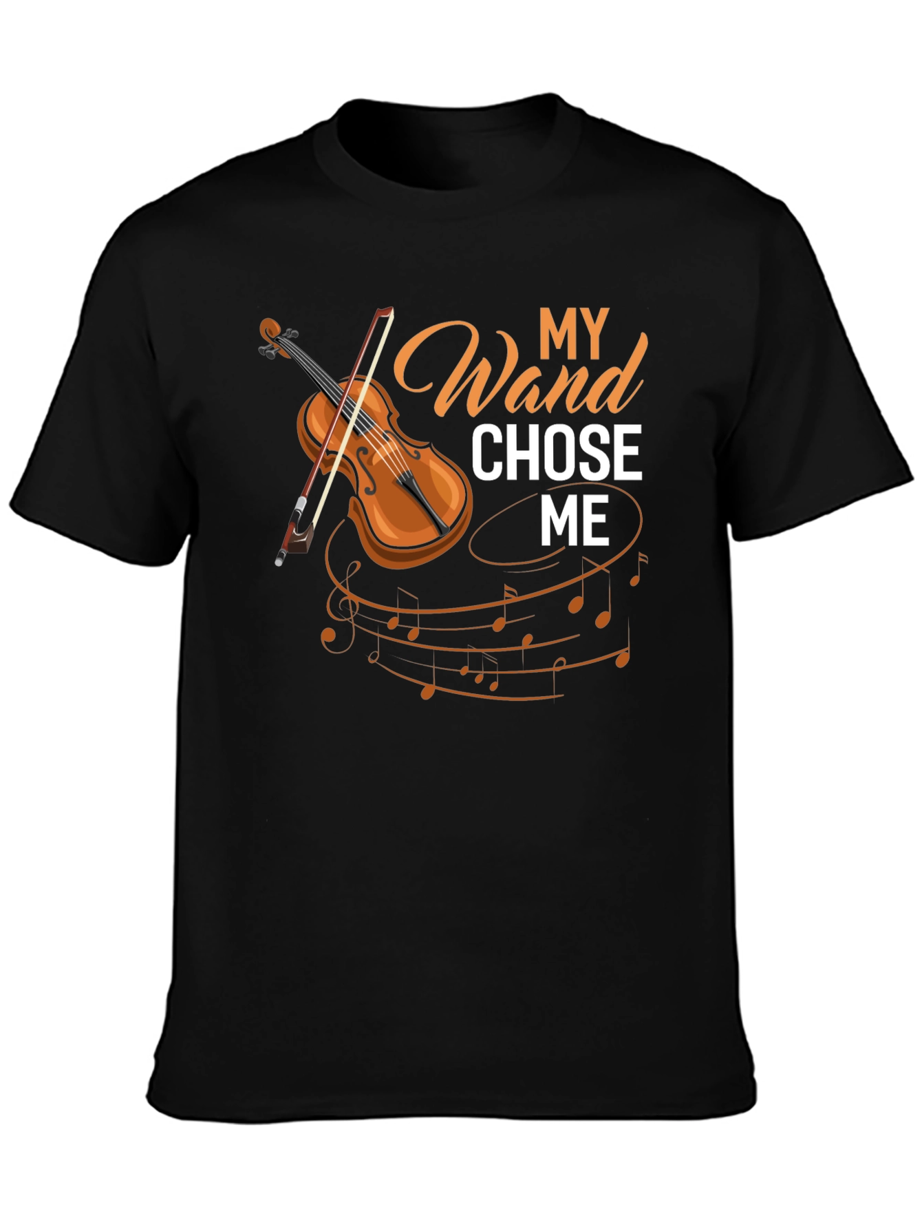 Black My Wand Chose Me Violin T-Shirt view 3