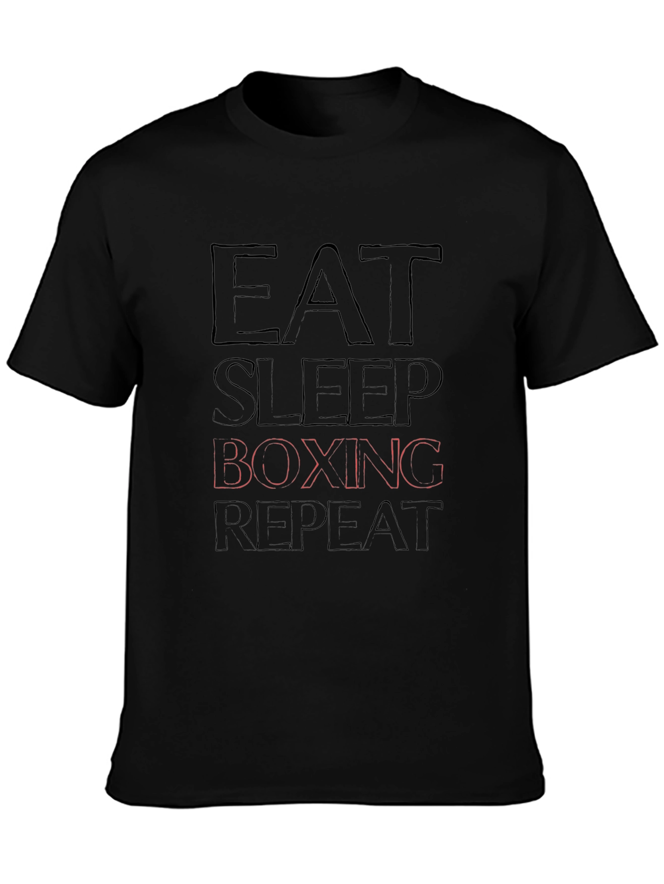 Eat Sleep Boxing Repeat Black T-Shirt - 3