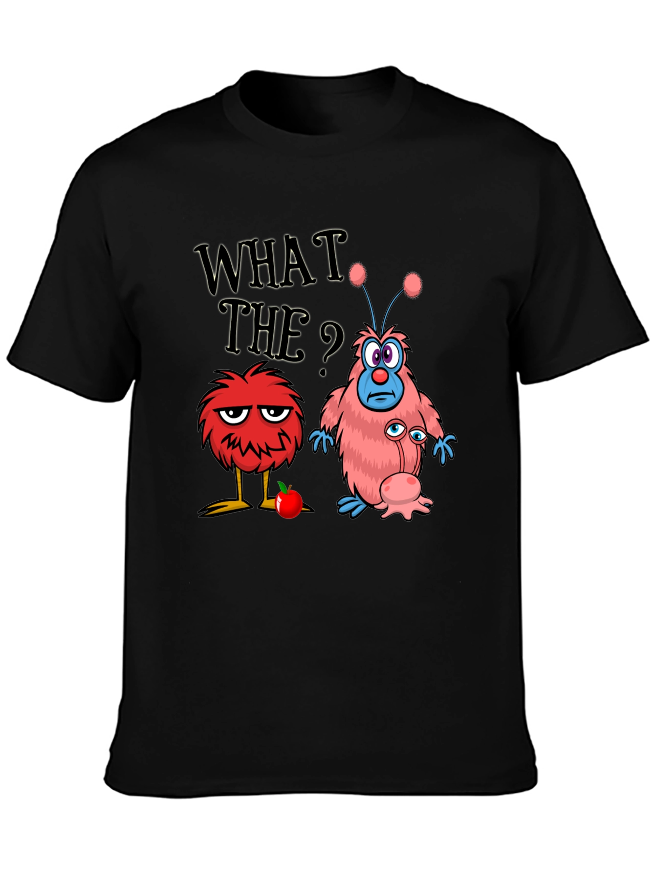 Black Funny What The? Monster Graphic Tee view 3