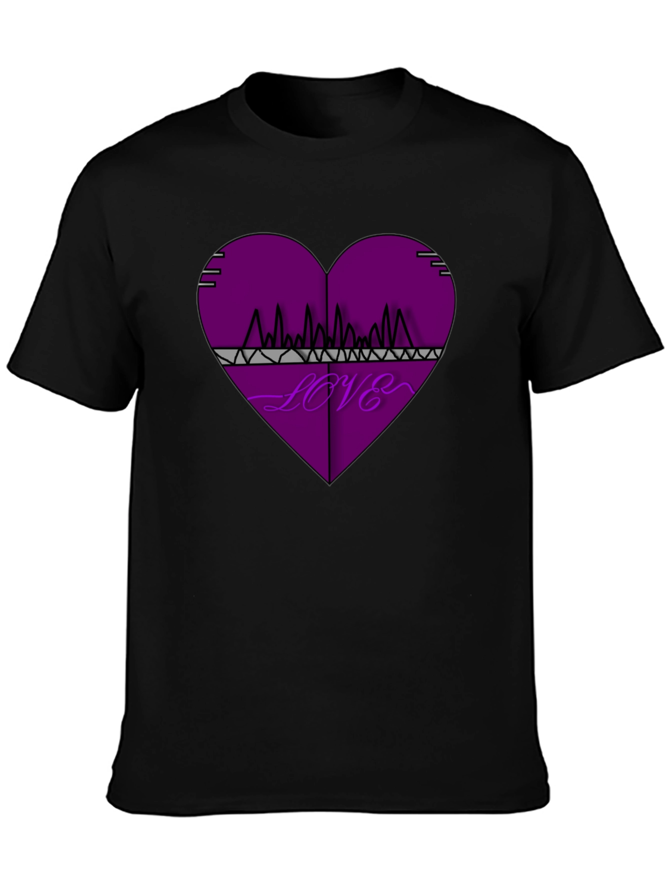 Black Love Frequency Graphic Tee - Black Cotton view 3