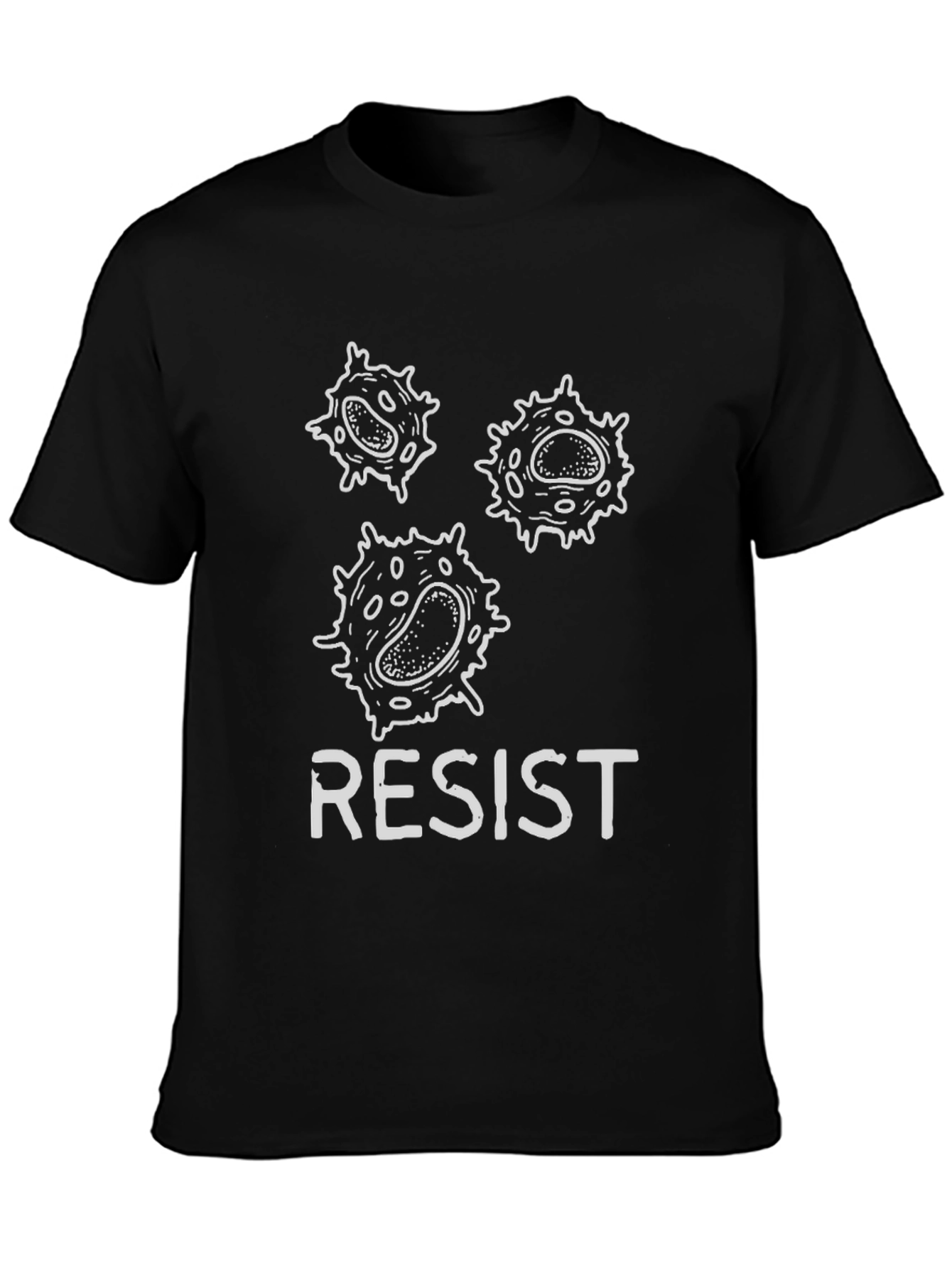 Black Resist Black T-Shirt with Viral Graphic view 3