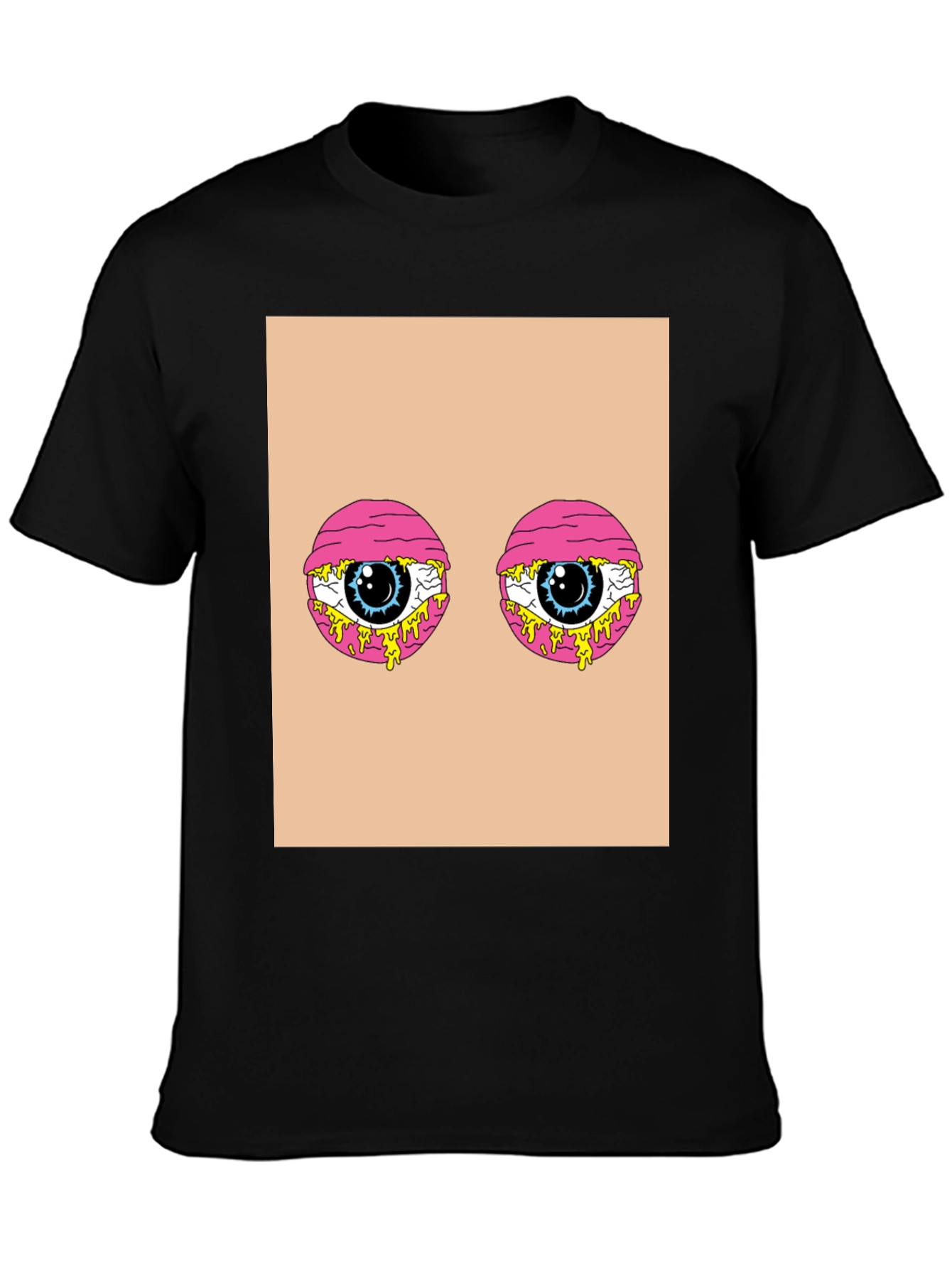 Black Eye See You Graphic Tee - Black Cotton Blend view 3