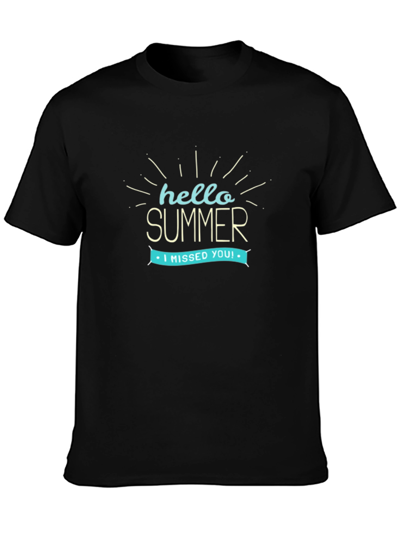 Black Hello Summer Graphic Tee - Black view 3