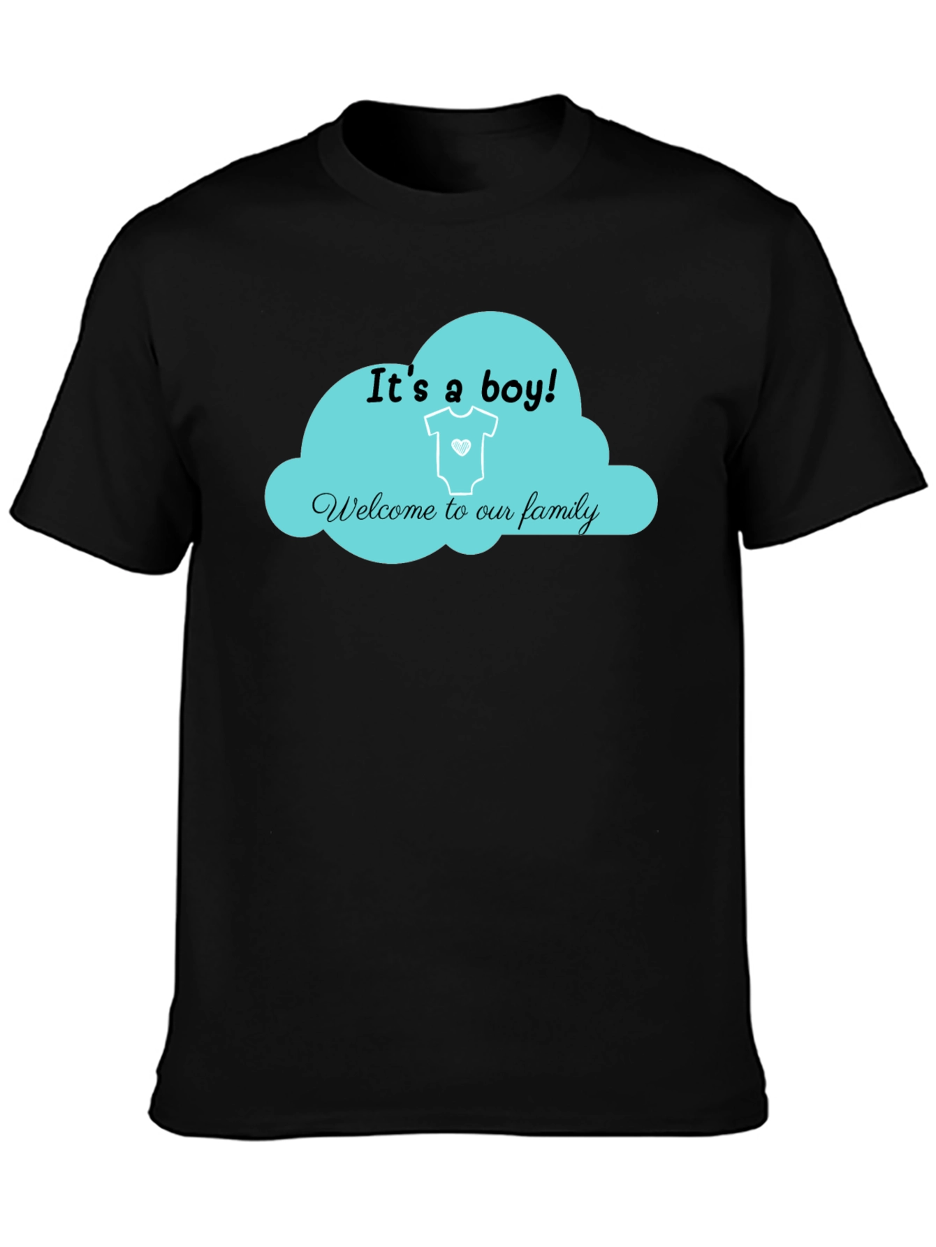 Black It's a Boy! T-Shirt - Baby Shower Gift view 3