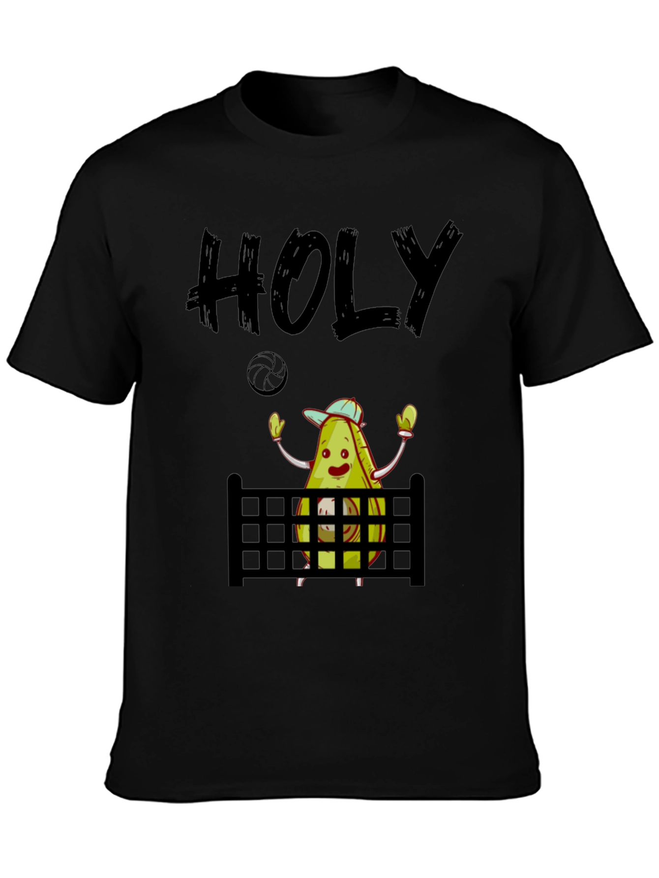 Black Holy Guacamole Volleyball T-Shirt view 3