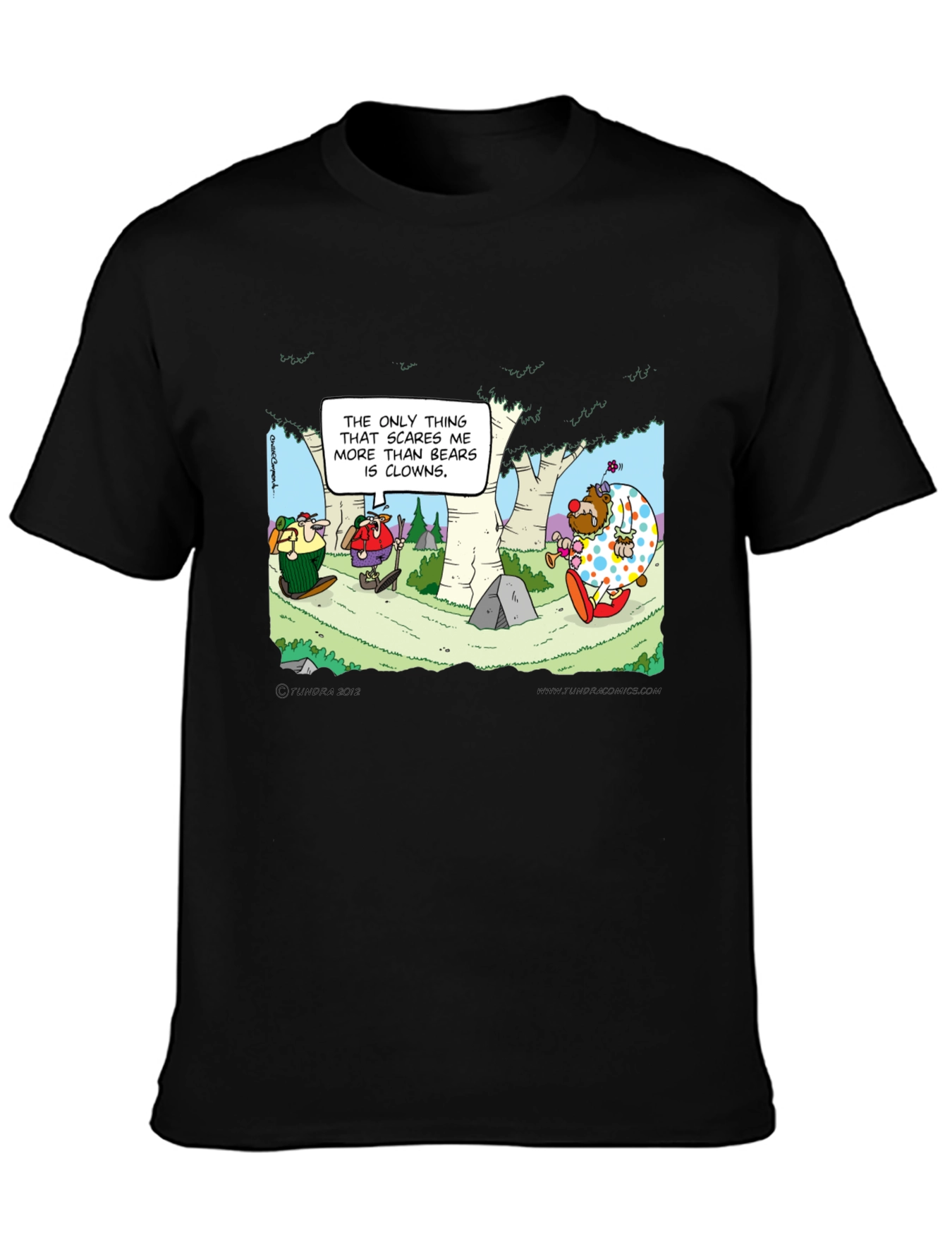 Black Clowns vs Bears T-Shirt: Cartoon Humor Tee view 3