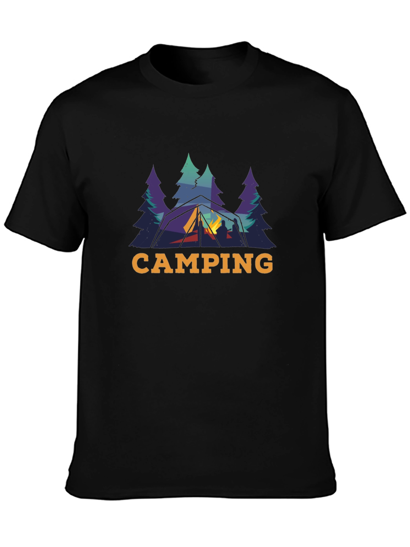 Black Camping Adventure T-Shirt view 3